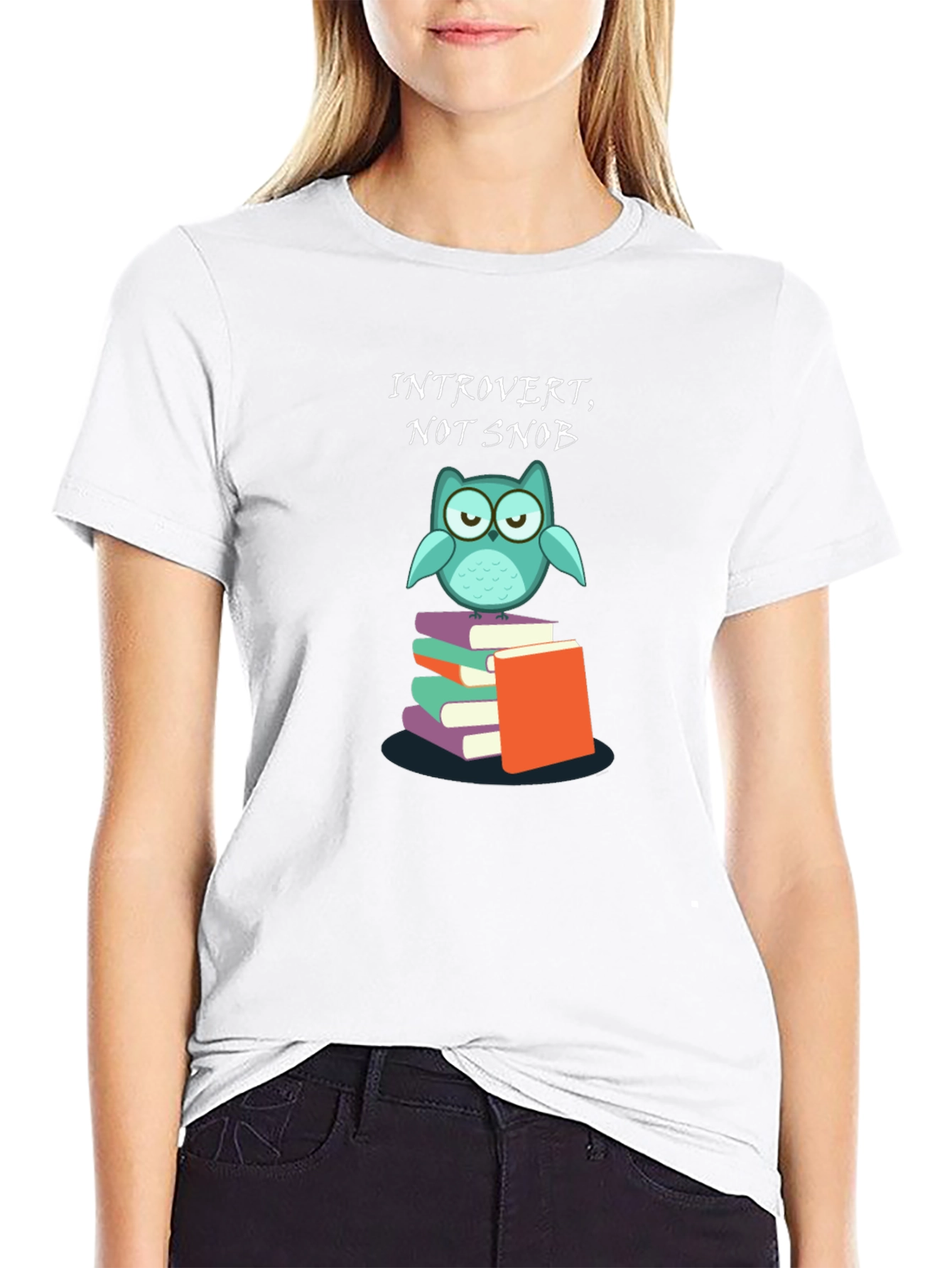 Introvert Not Snob Owl Books Graphic Tee
