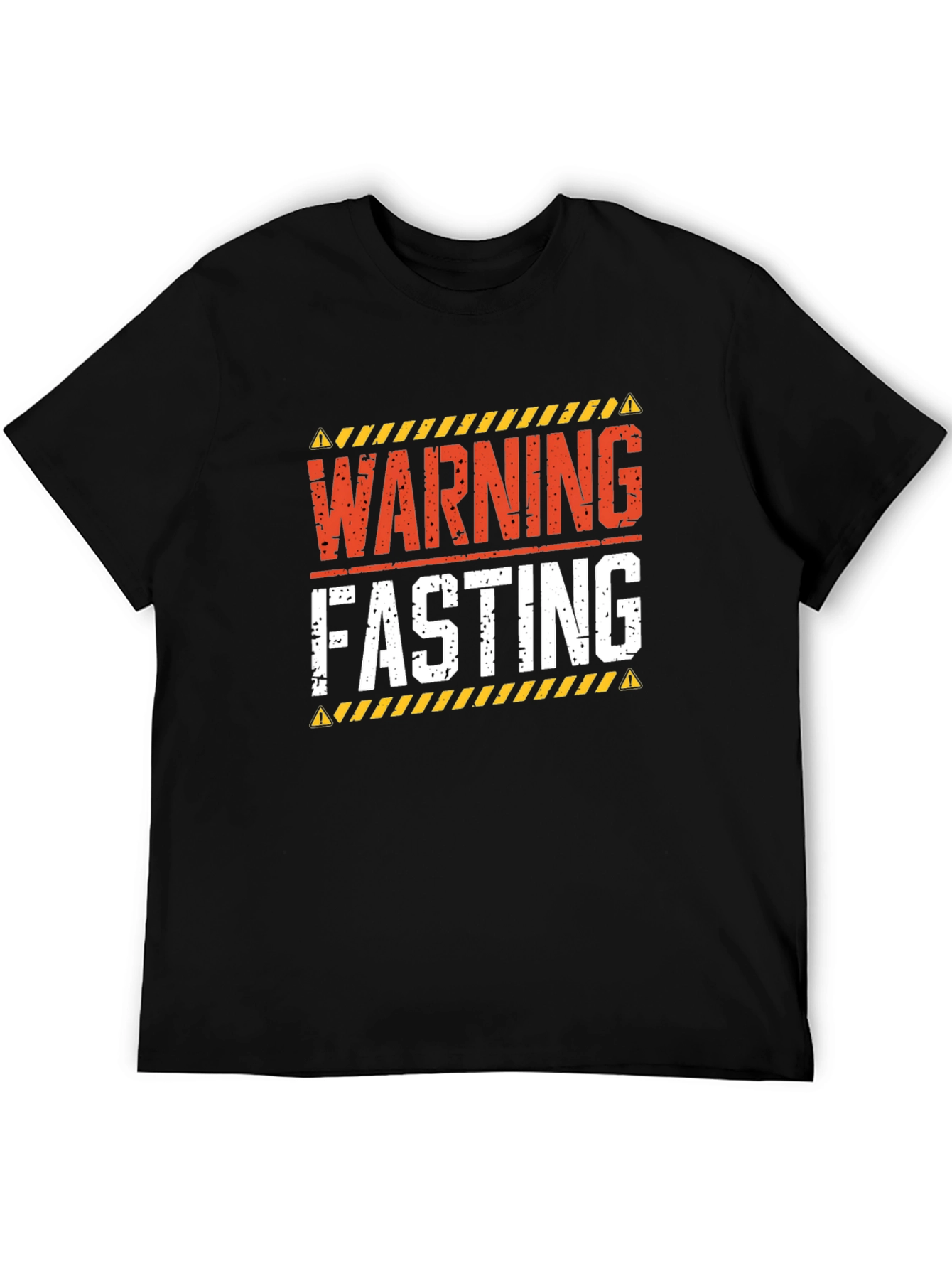 Warning Fasting T-Shirt - Black Crew Neck