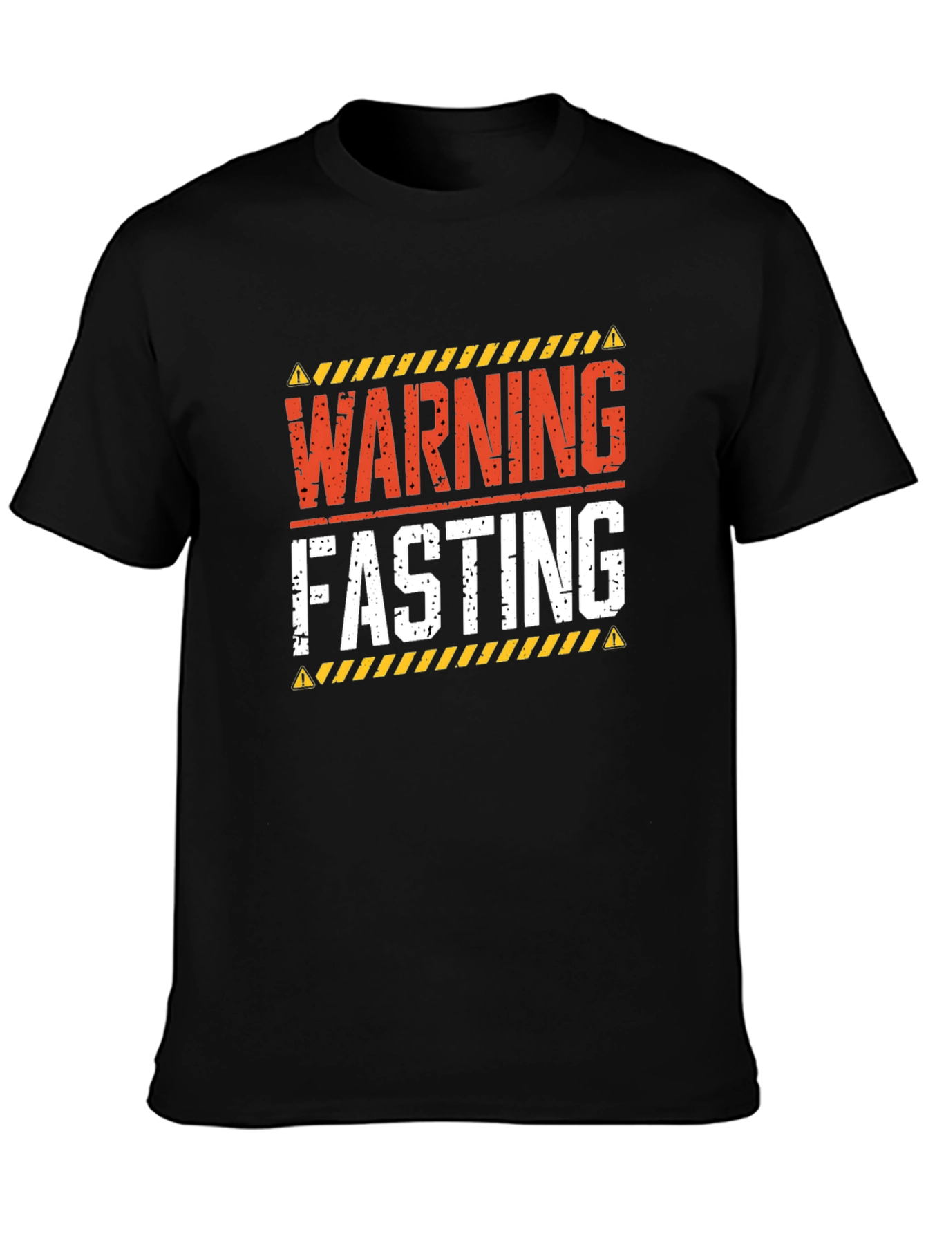Warning Fasting T-Shirt - Black Crew Neck