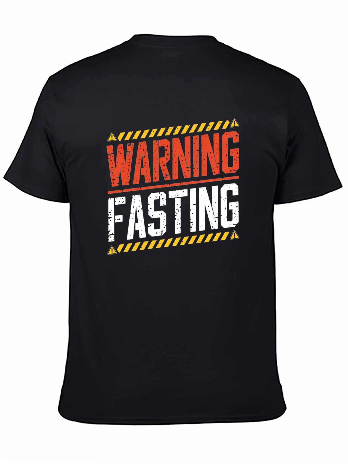Warning Fasting T-Shirt - Black Crew Neck