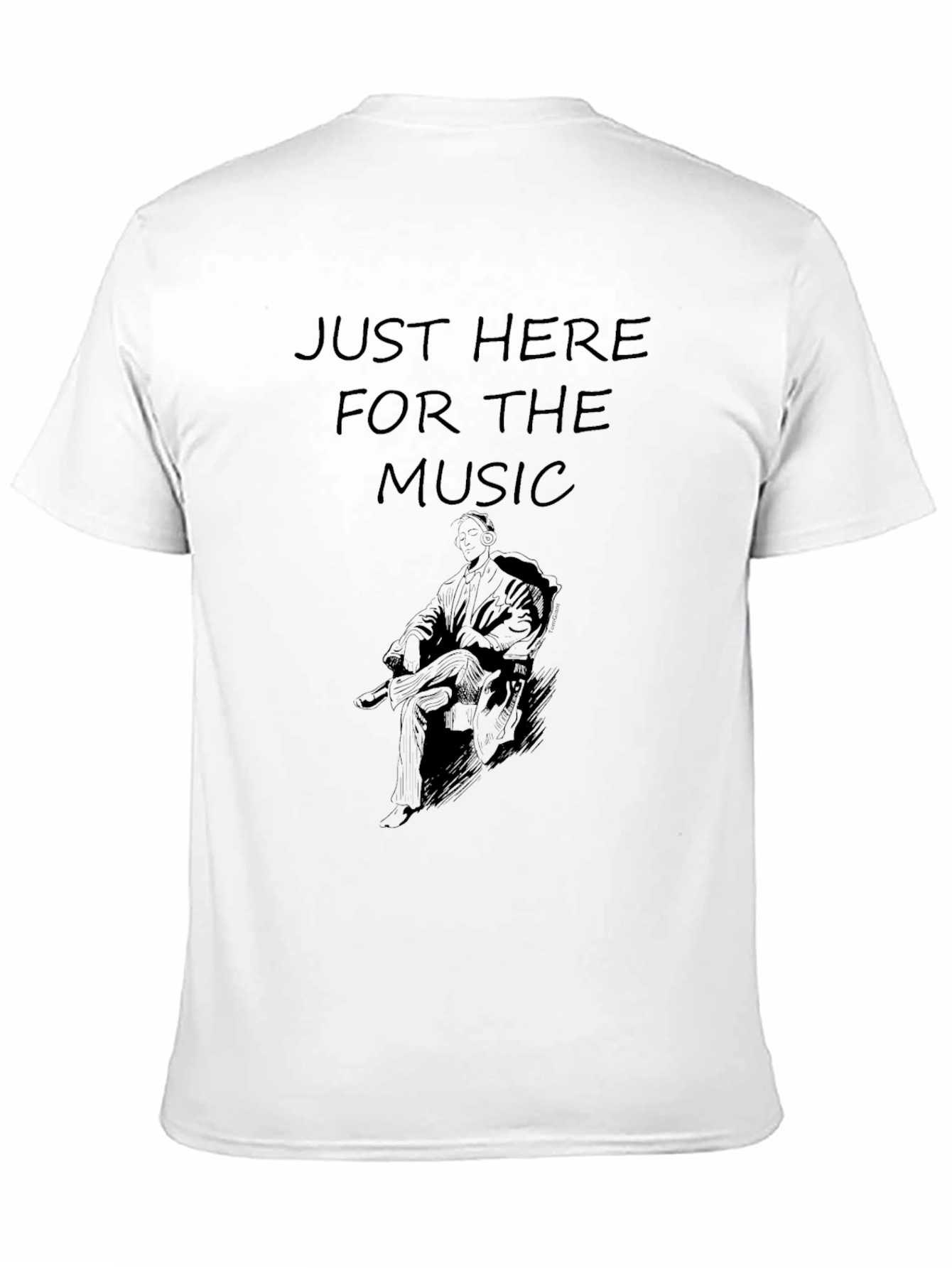 Just Here for the Music Black Graphic Tee