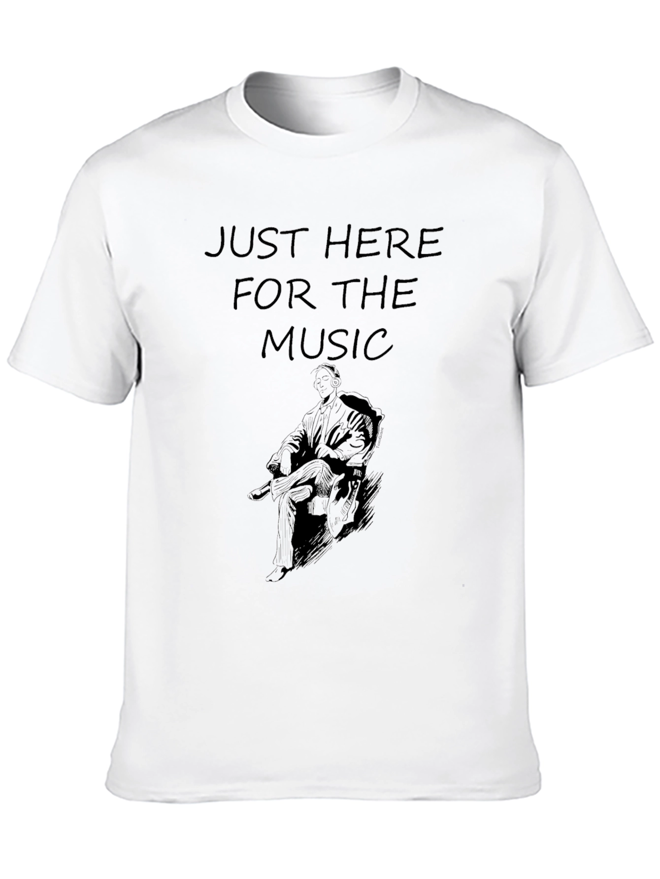 Just Here for the Music Black Graphic Tee