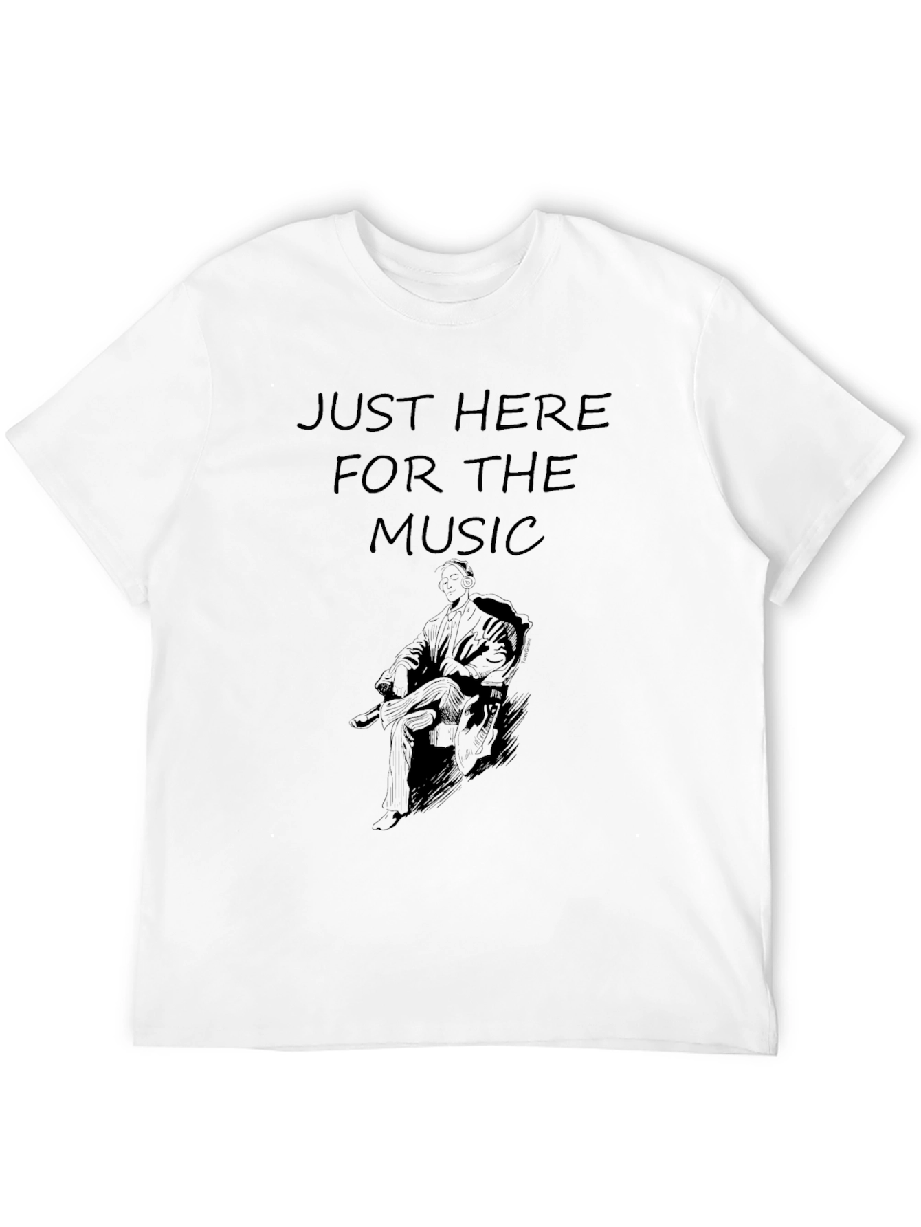 Just Here for the Music Black Graphic Tee