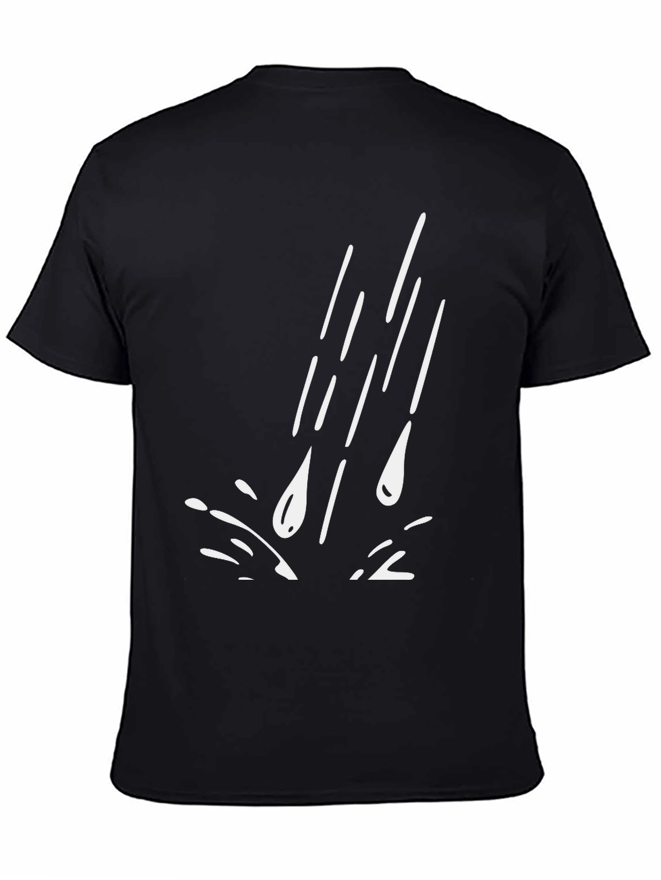 Rain Drop Graphic Tee - Black Casual T-Shirt