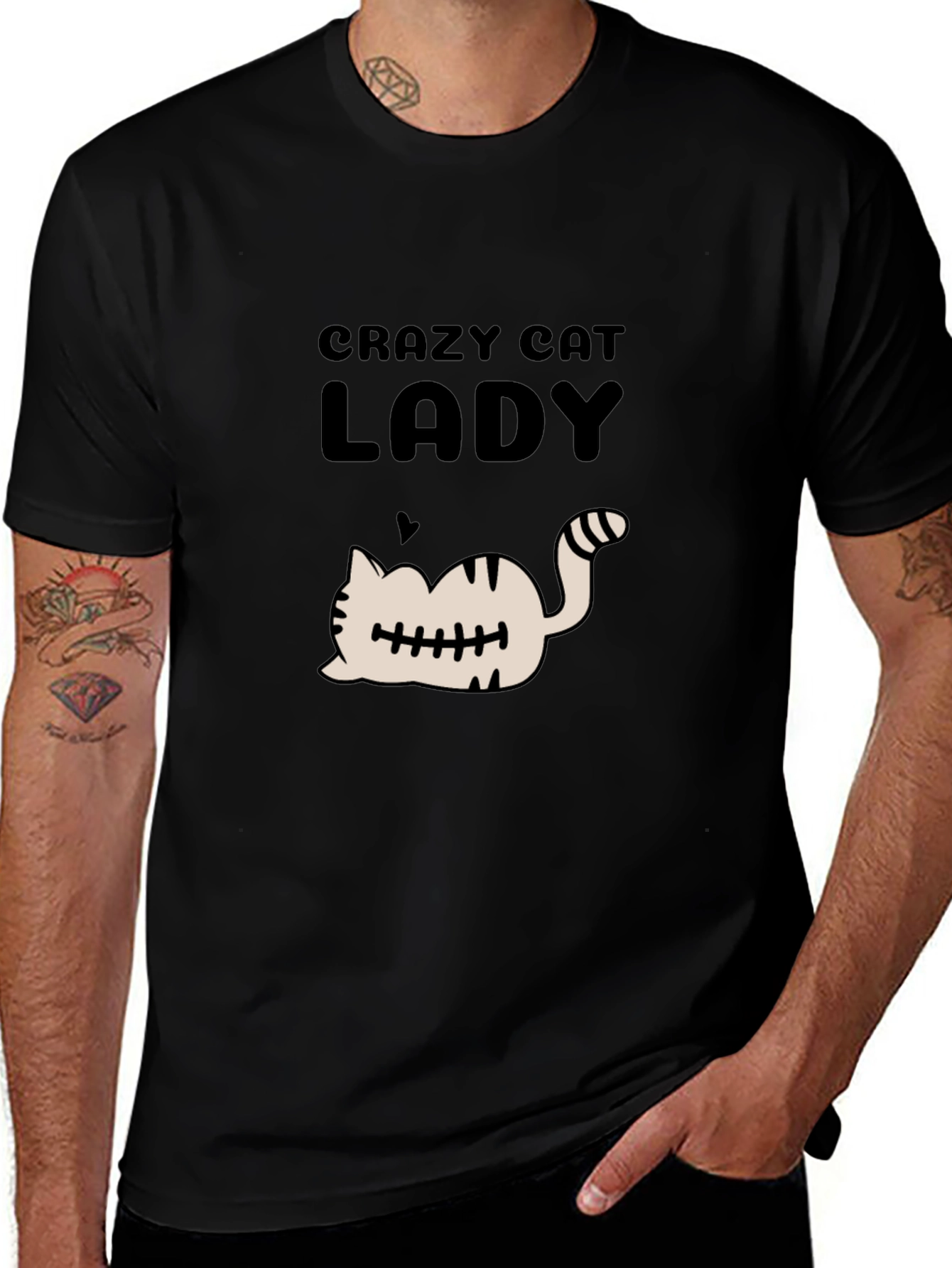 Crazy Cat Lady T-Shirt - Black