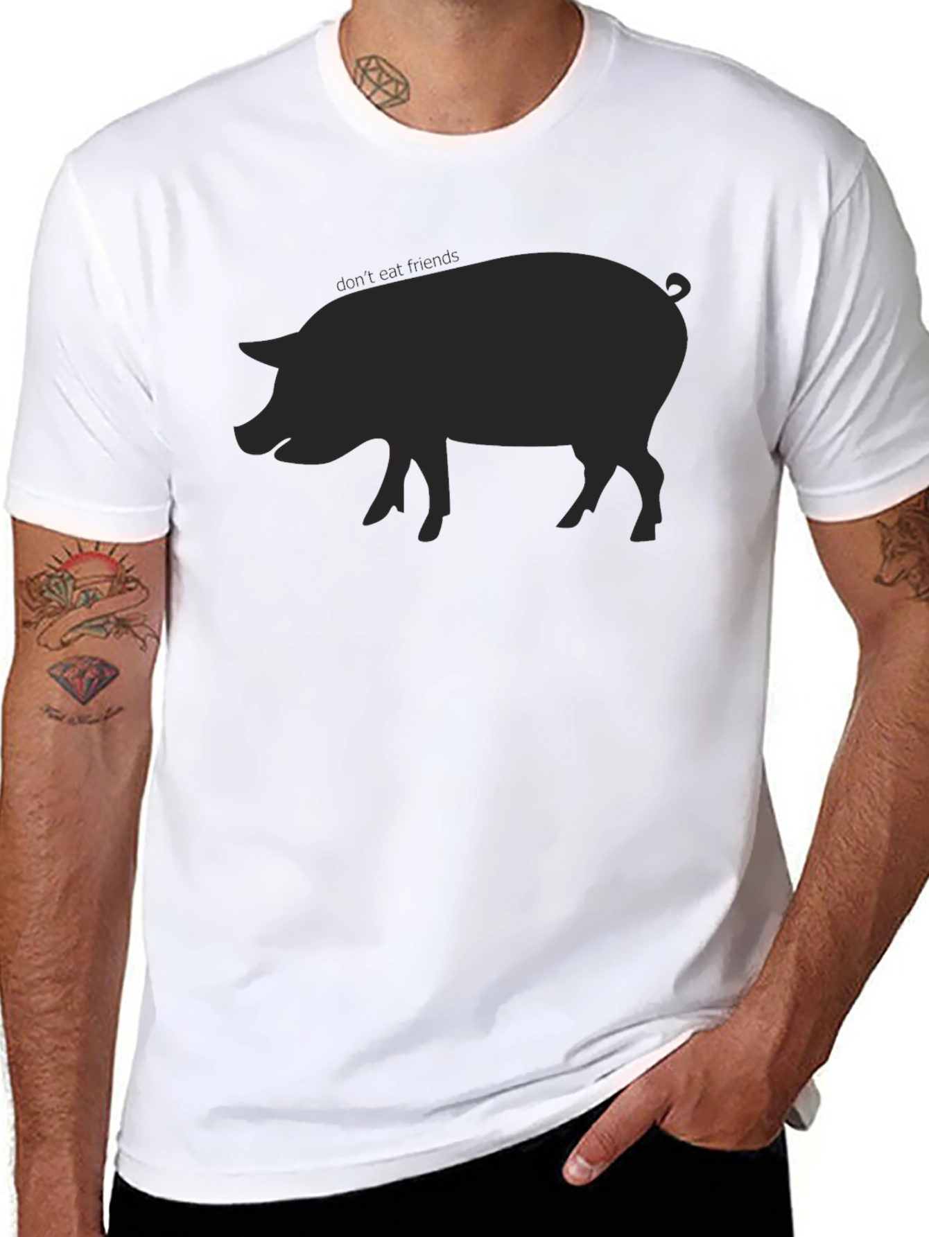 Pig Silhouette T-Shirt - Casual Style