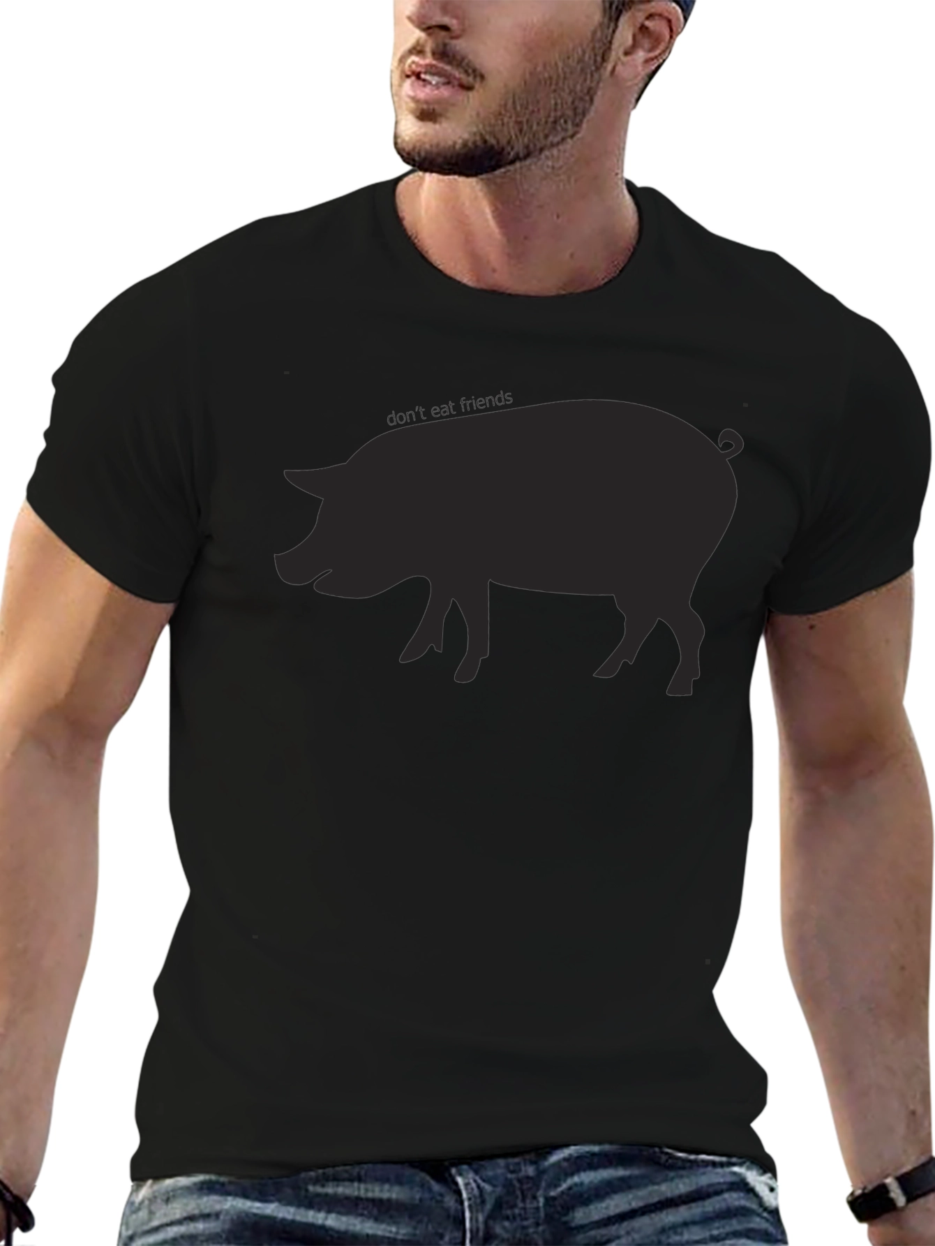 Pig Silhouette T-Shirt - Casual Style