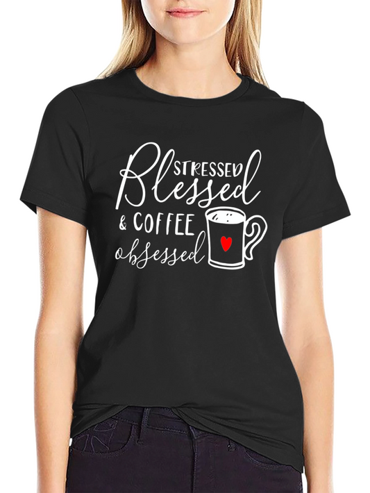 Blessed Stressed Coffee Obsessed T-Shirt