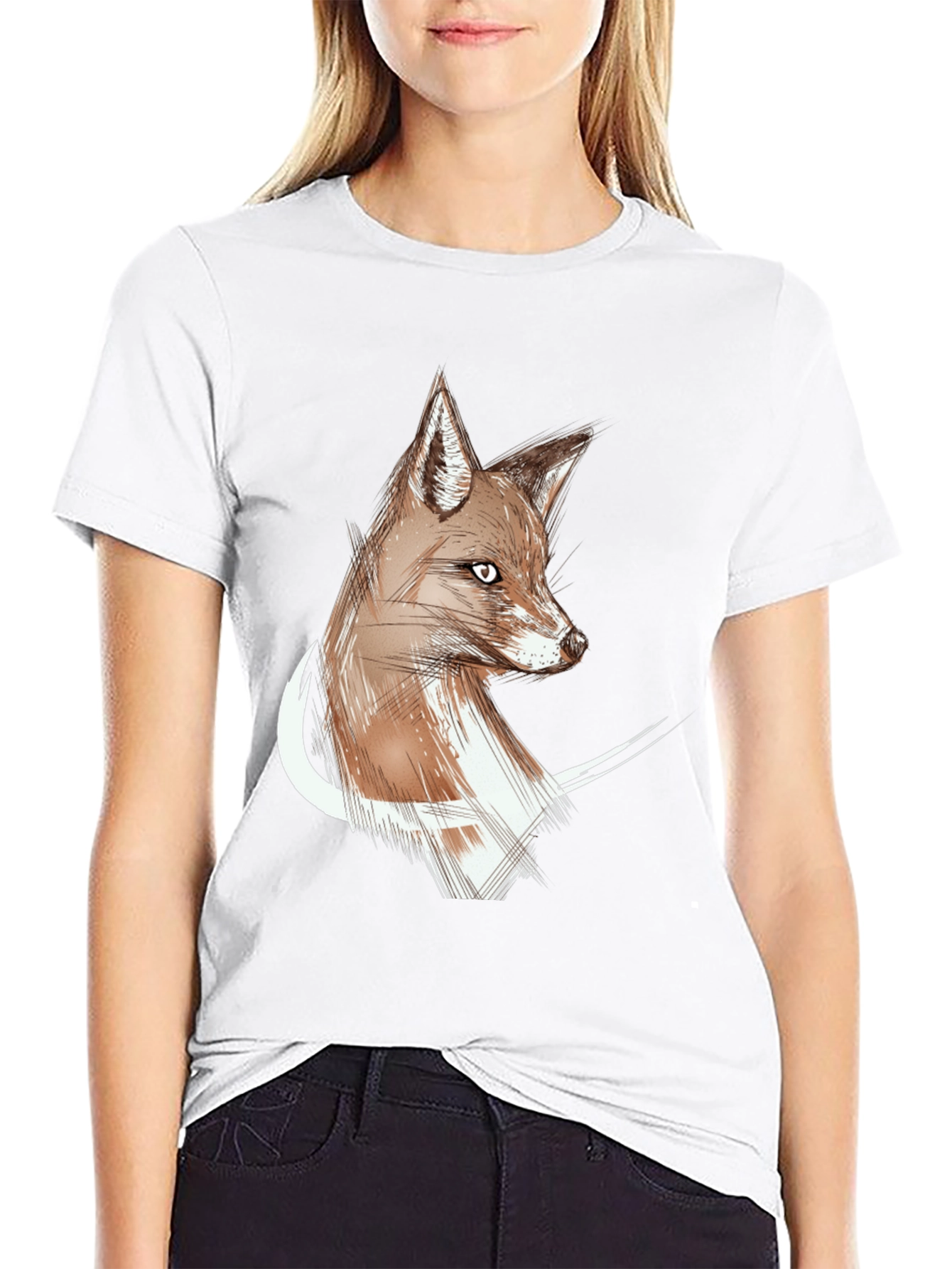 Fox Sketch Graphic Tee - Stylish Unisex T-Shirt