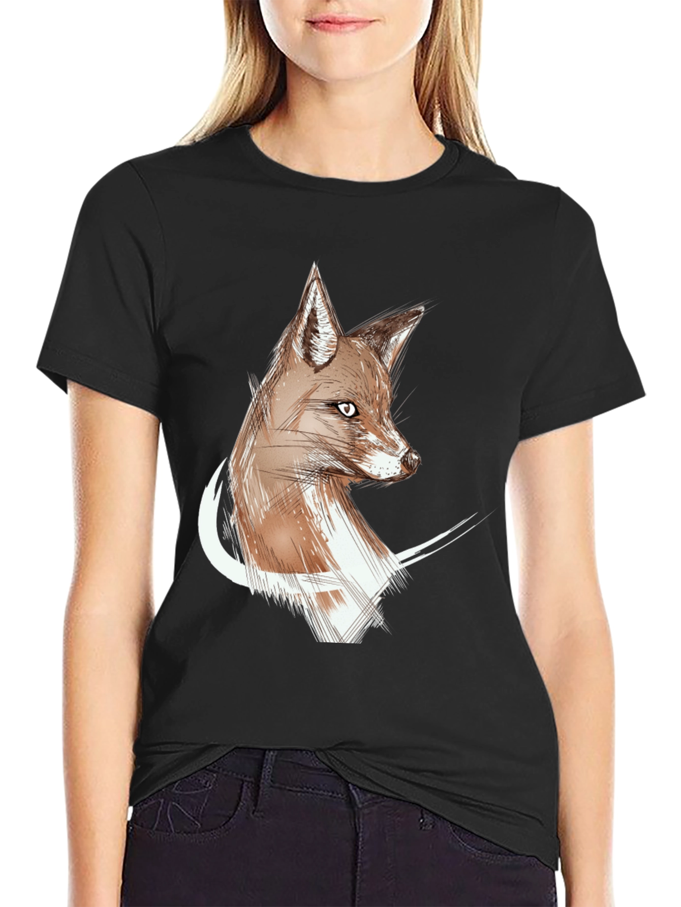 Fox Sketch Graphic Tee - Stylish Unisex T-Shirt