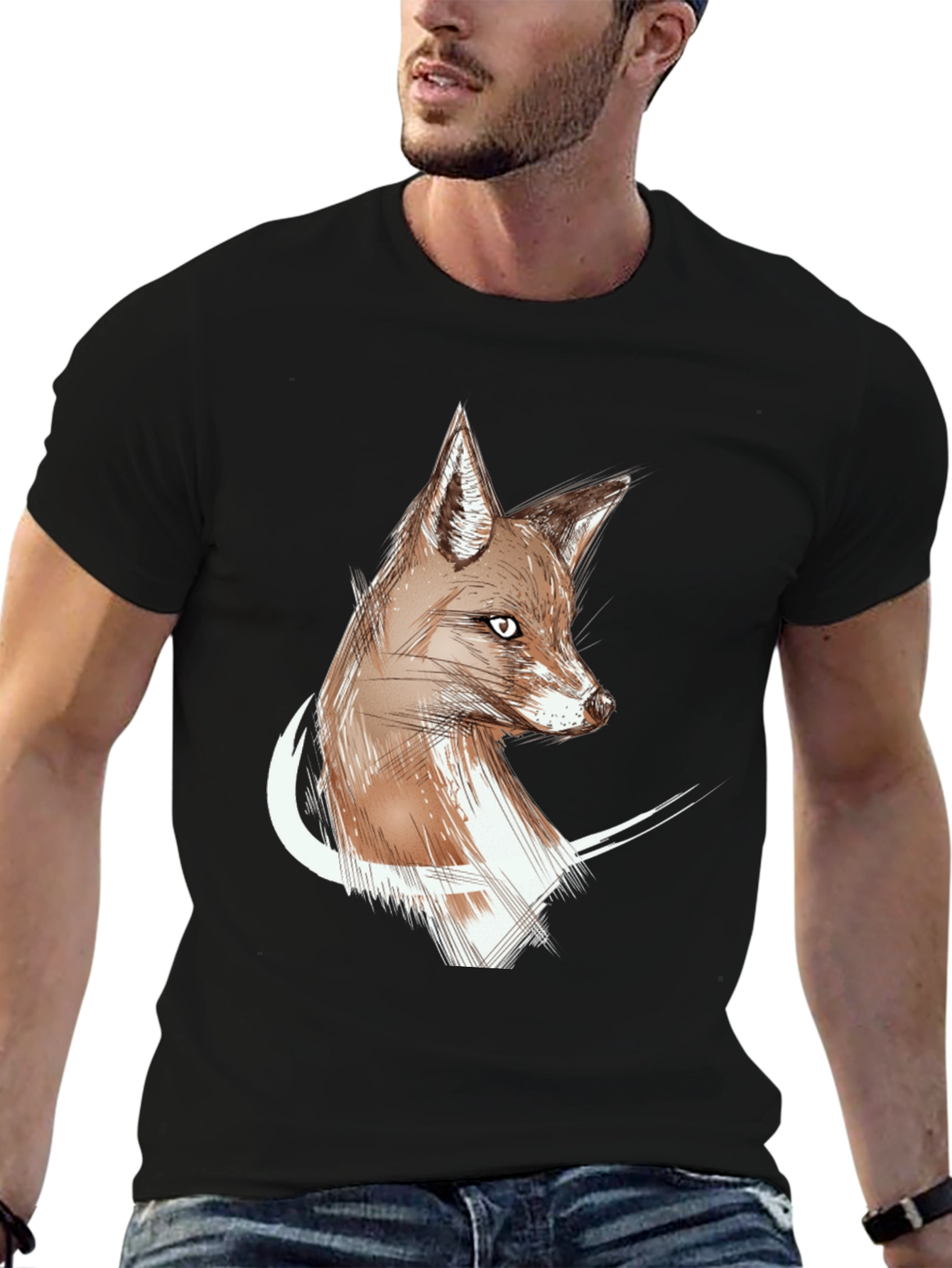 Fox Sketch Graphic Tee - Stylish Unisex T-Shirt