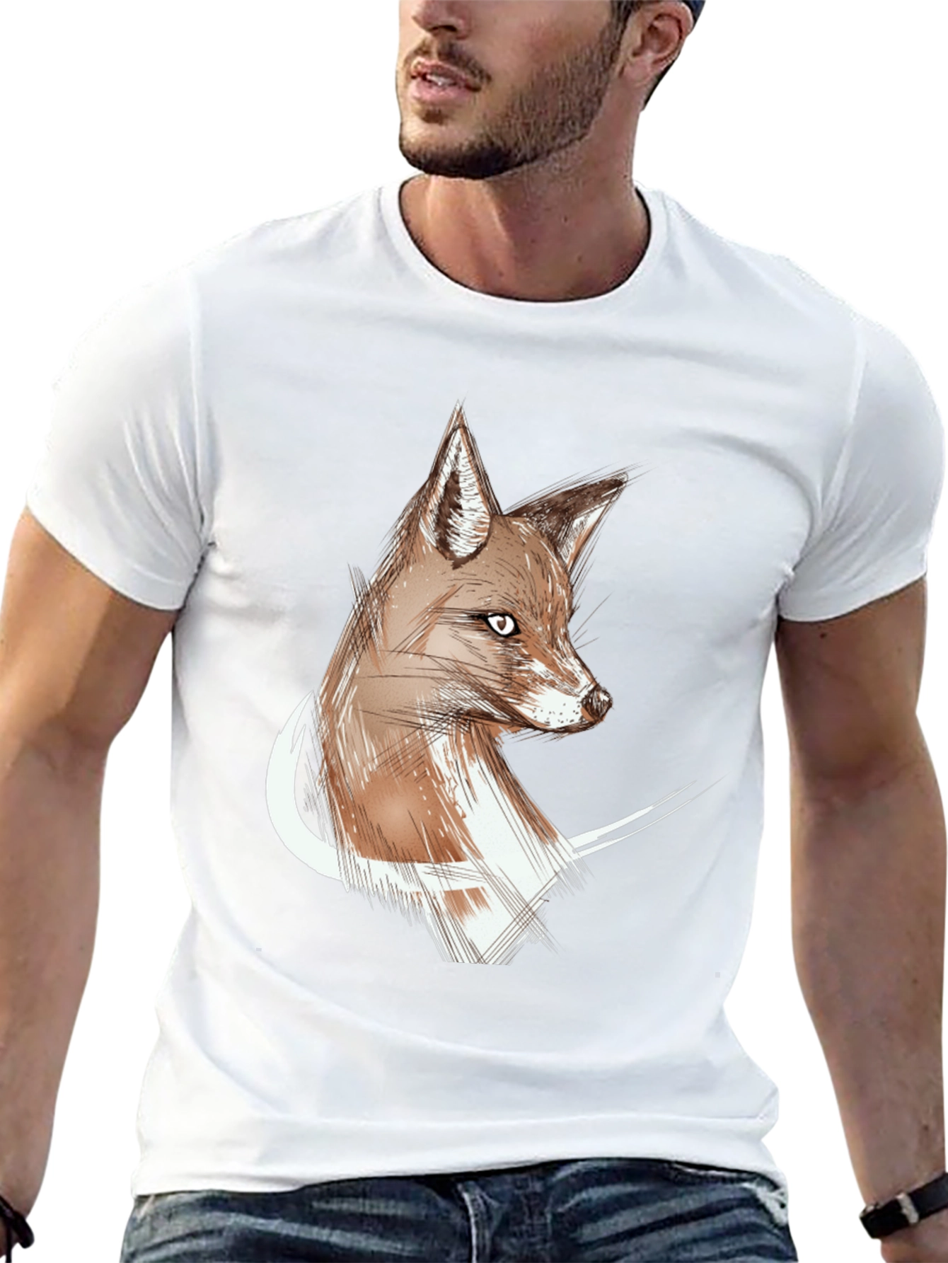 Fox Sketch Graphic Tee - Stylish Unisex T-Shirt