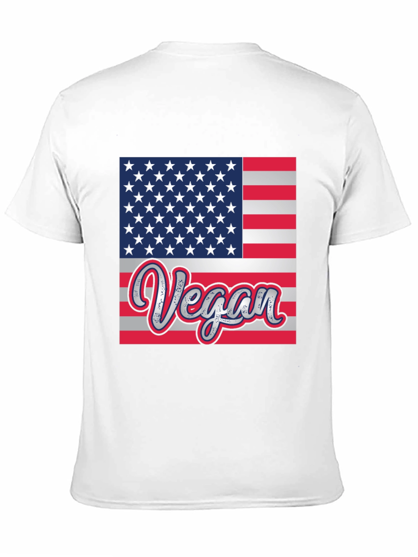 Vegan American Flag Graphic T-Shirt