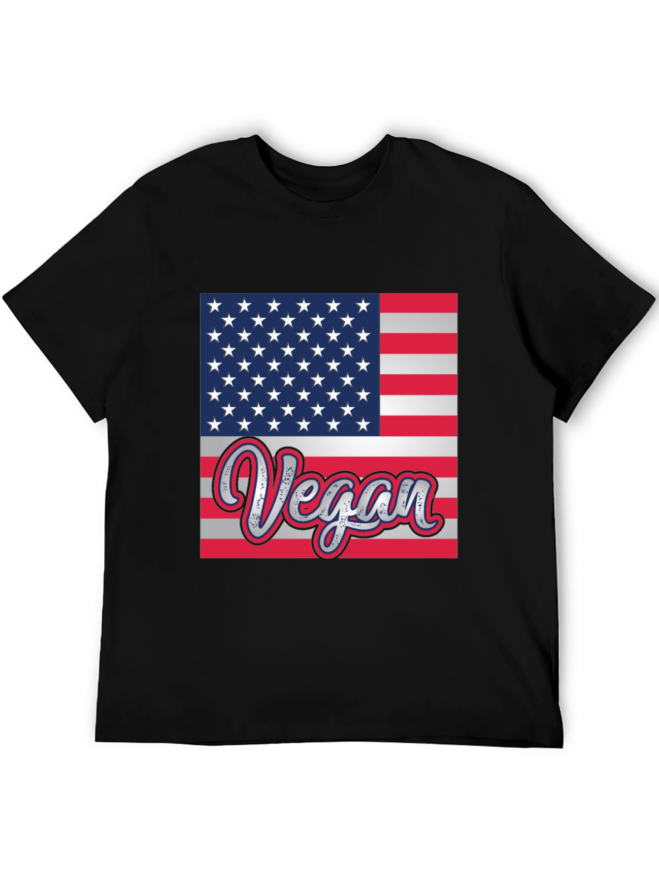 Vegan American Flag Graphic T-Shirt