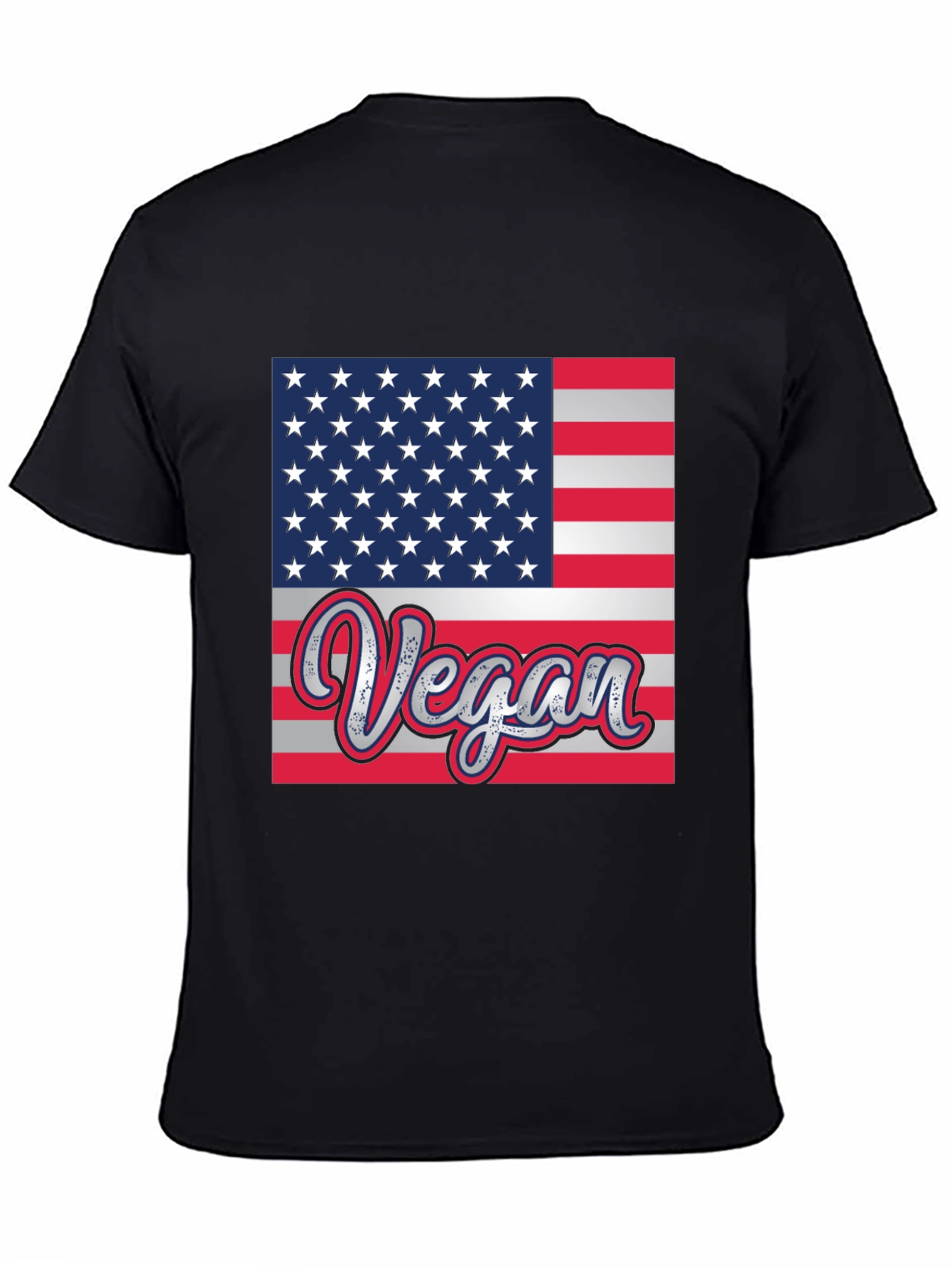 Vegan American Flag Graphic T-Shirt
