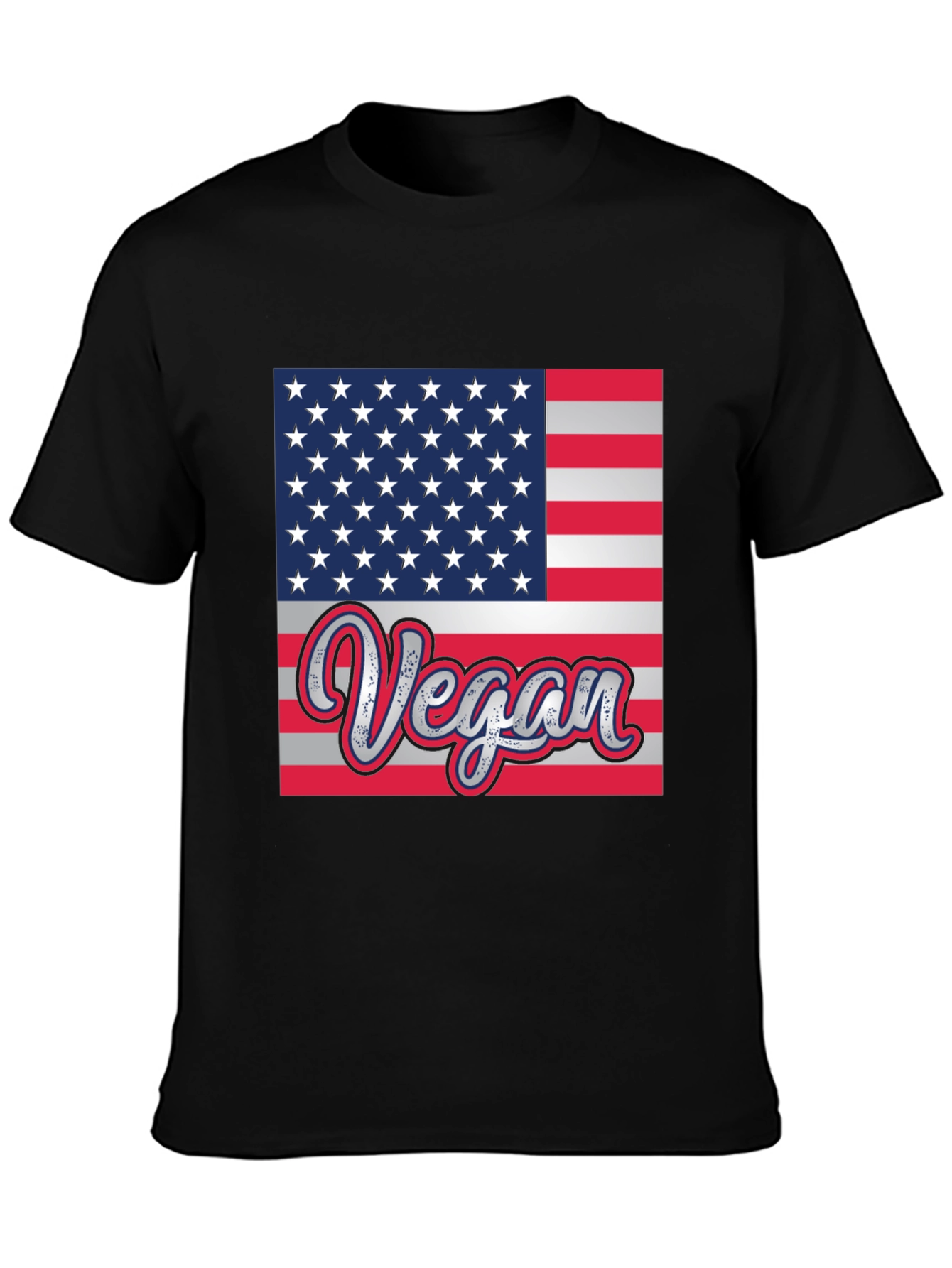 Vegan American Flag Graphic T-Shirt
