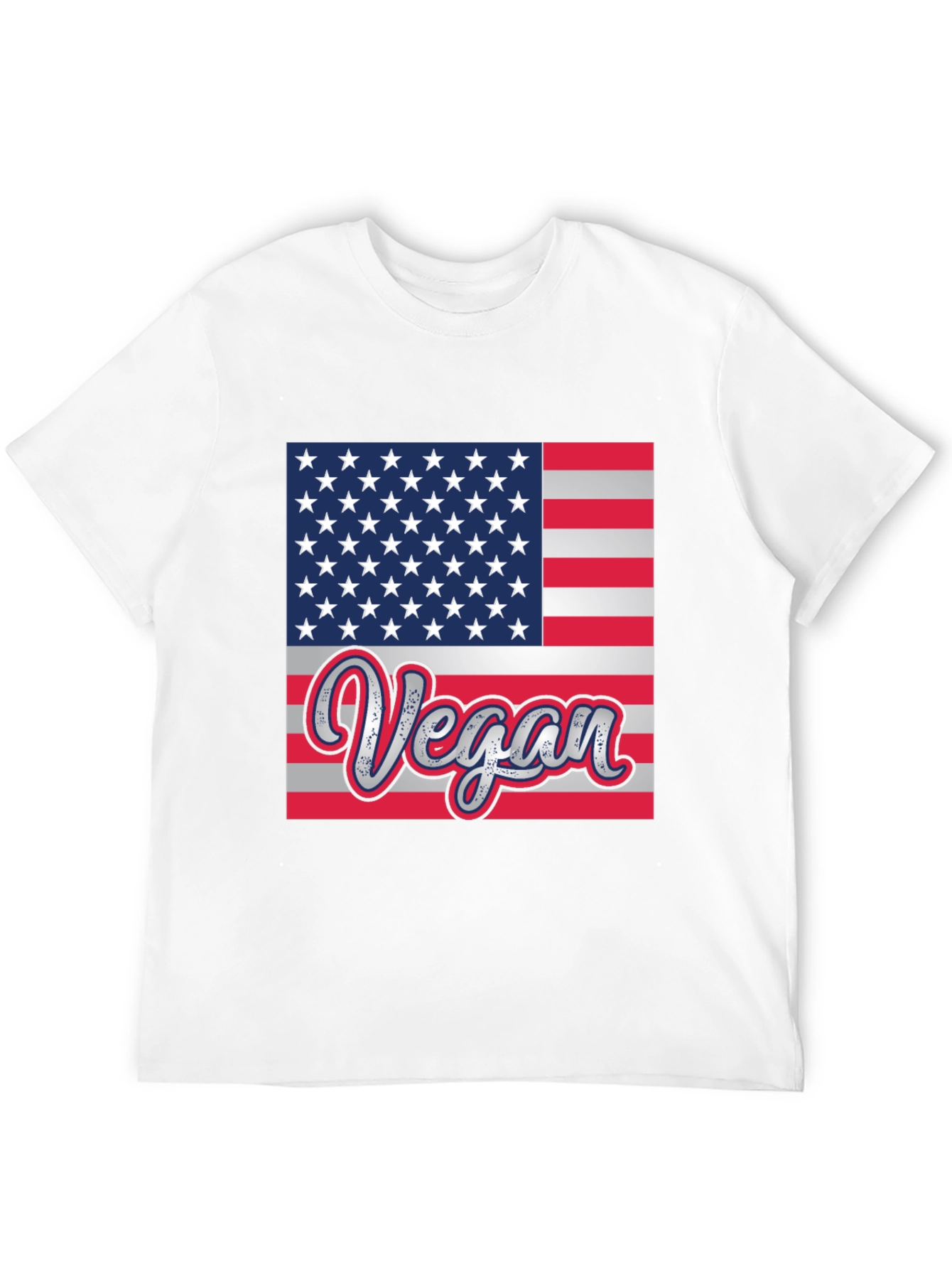 Vegan American Flag Graphic T-Shirt
