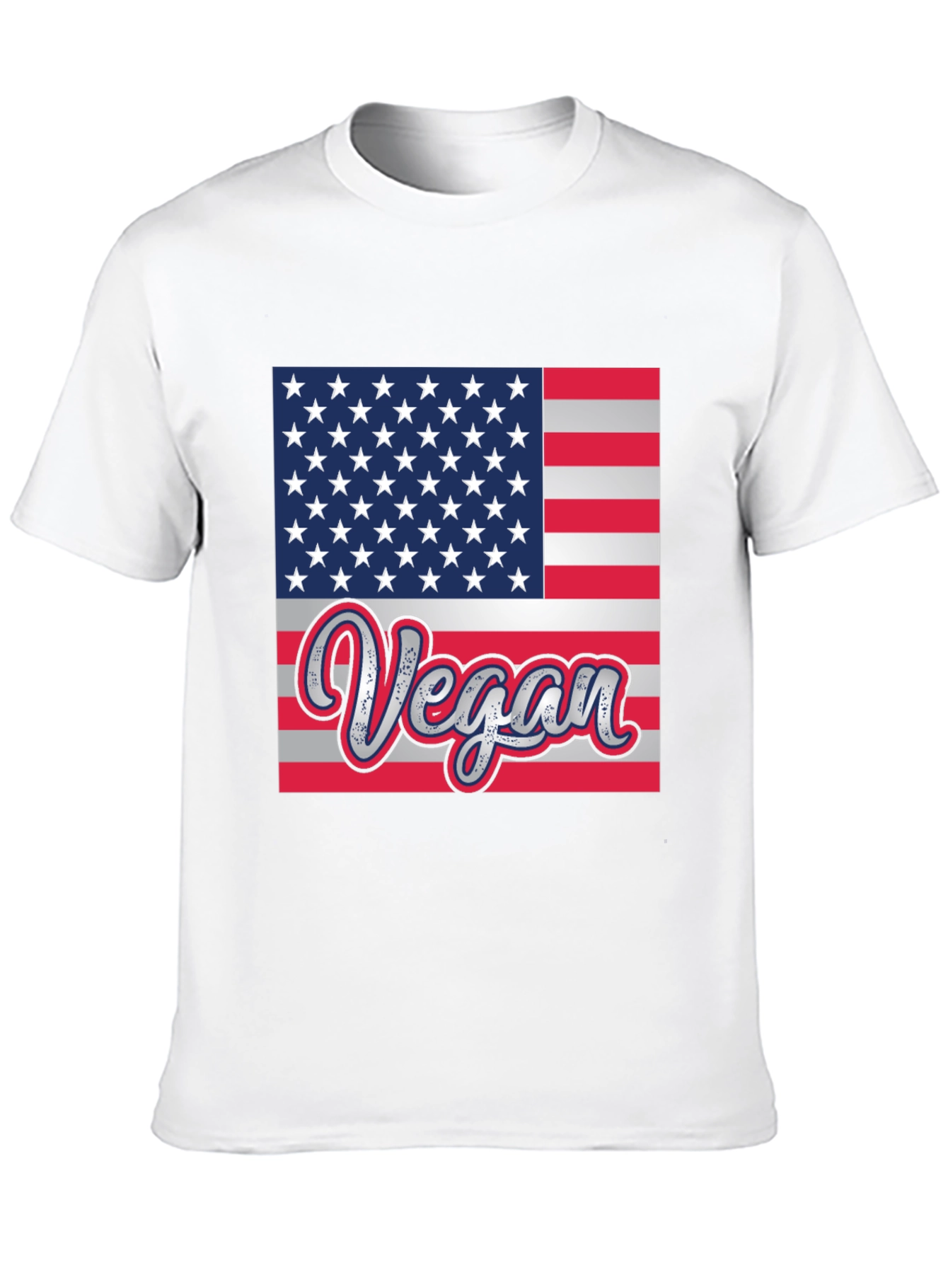 Vegan American Flag Graphic T-Shirt