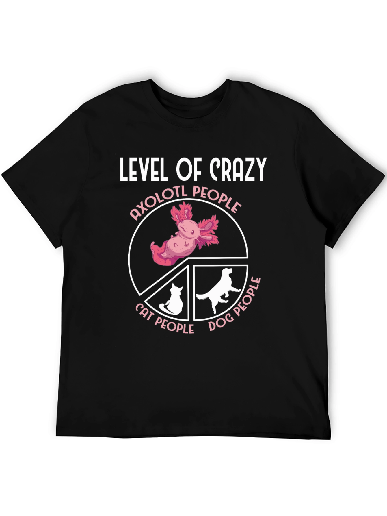 Level of Crazy Axolotl Pie Chart Graphic T-Shirt
