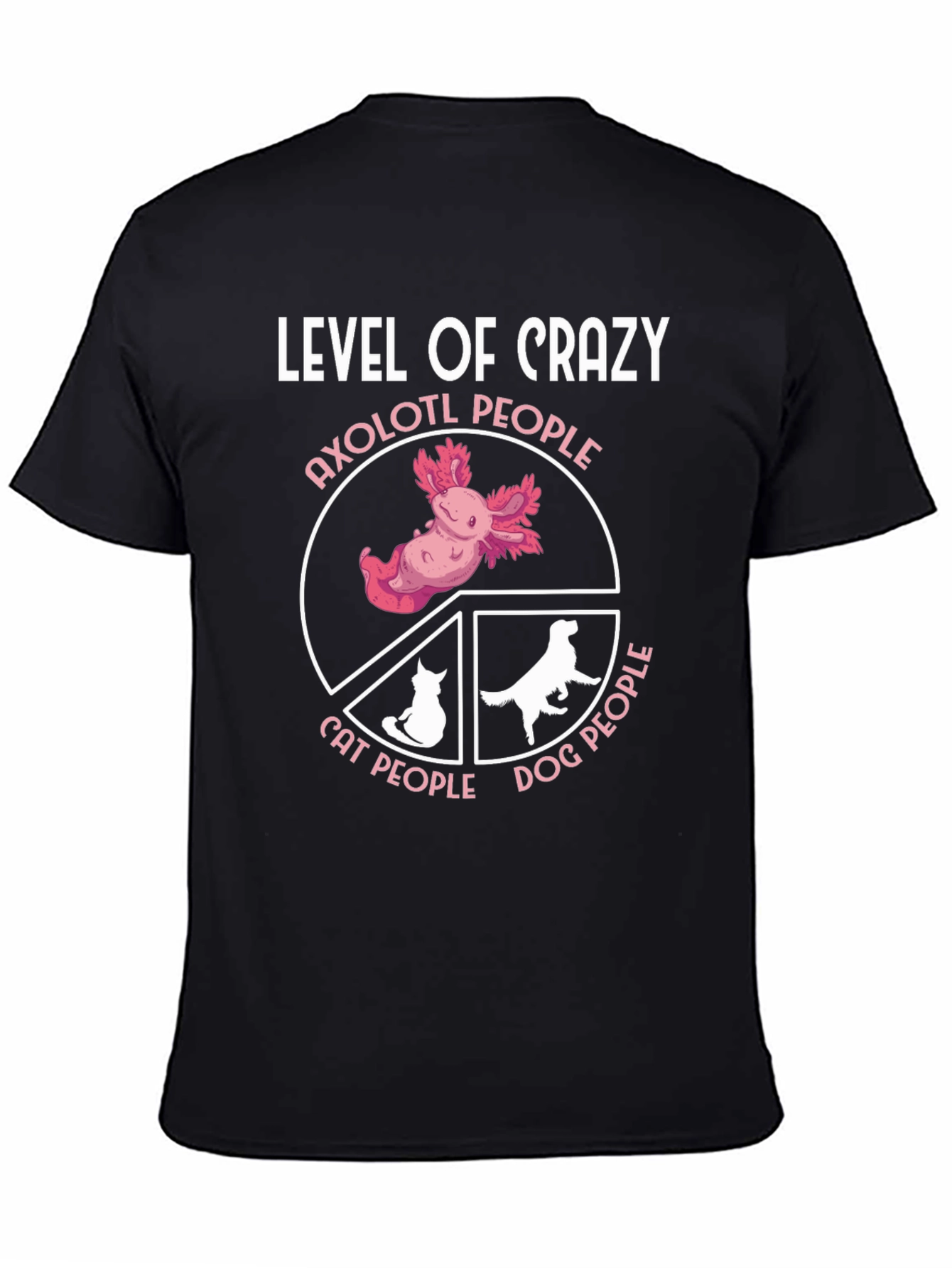 Level of Crazy Axolotl Pie Chart Graphic T-Shirt