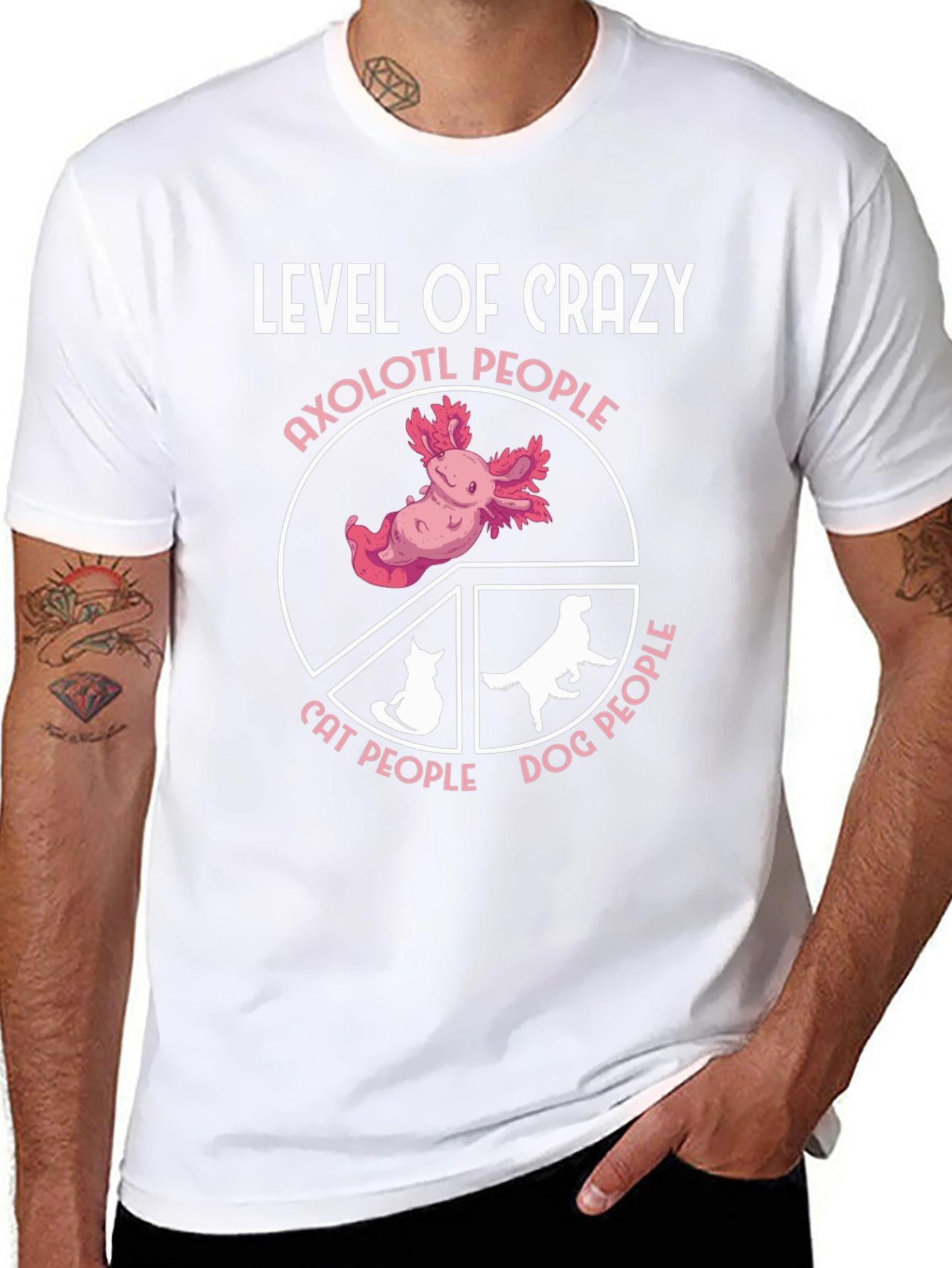 Level of Crazy Axolotl Pie Chart Graphic T-Shirt