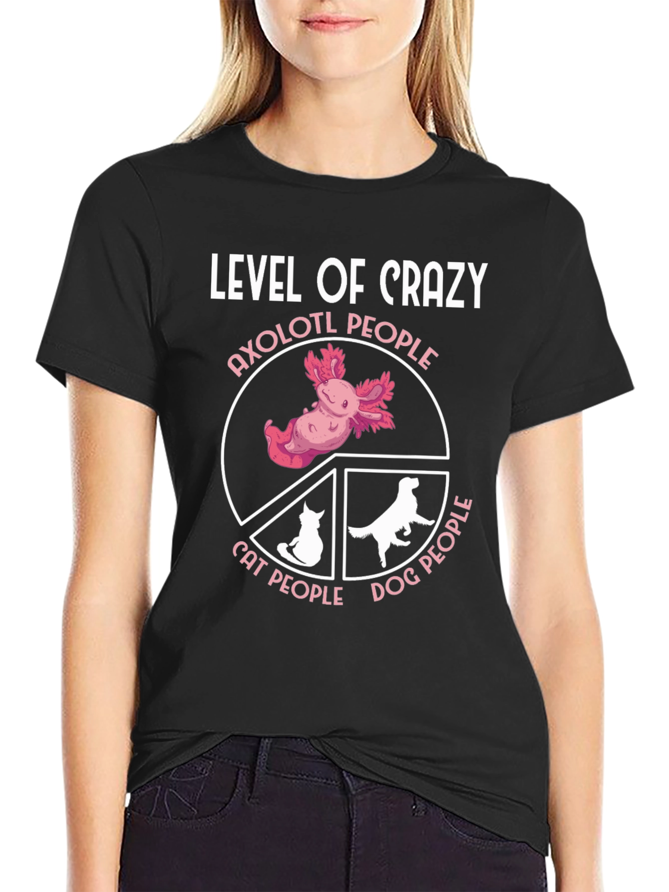 Level of Crazy Axolotl Pie Chart Graphic T-Shirt