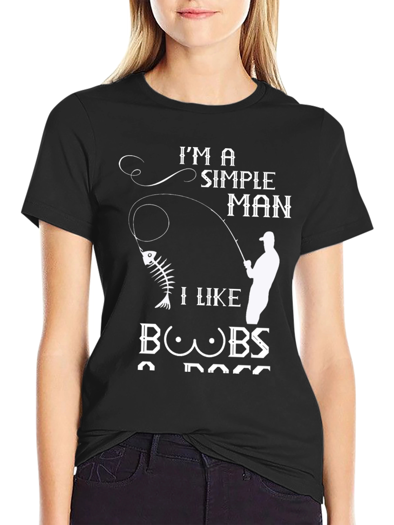 Im a Simple Man T-Shirt Funny Fishing & Boobs