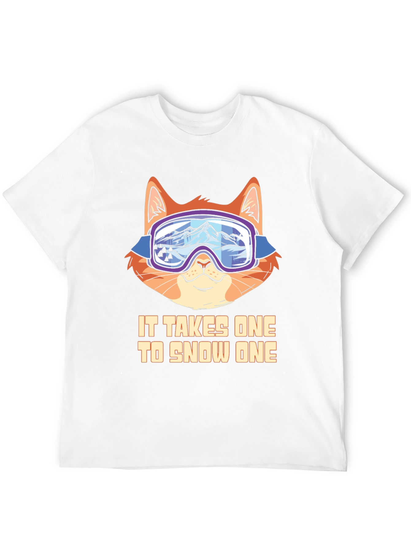 Funny Cat Skiing T-Shirt - Snow One