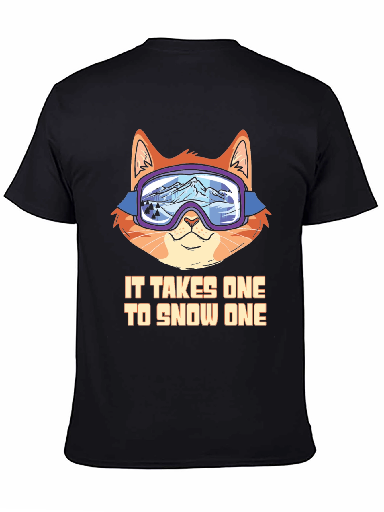 Funny Cat Skiing T-Shirt - Snow One