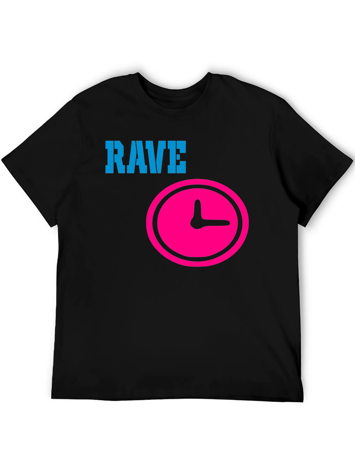 Rave Time Black Graphic T-Shirt