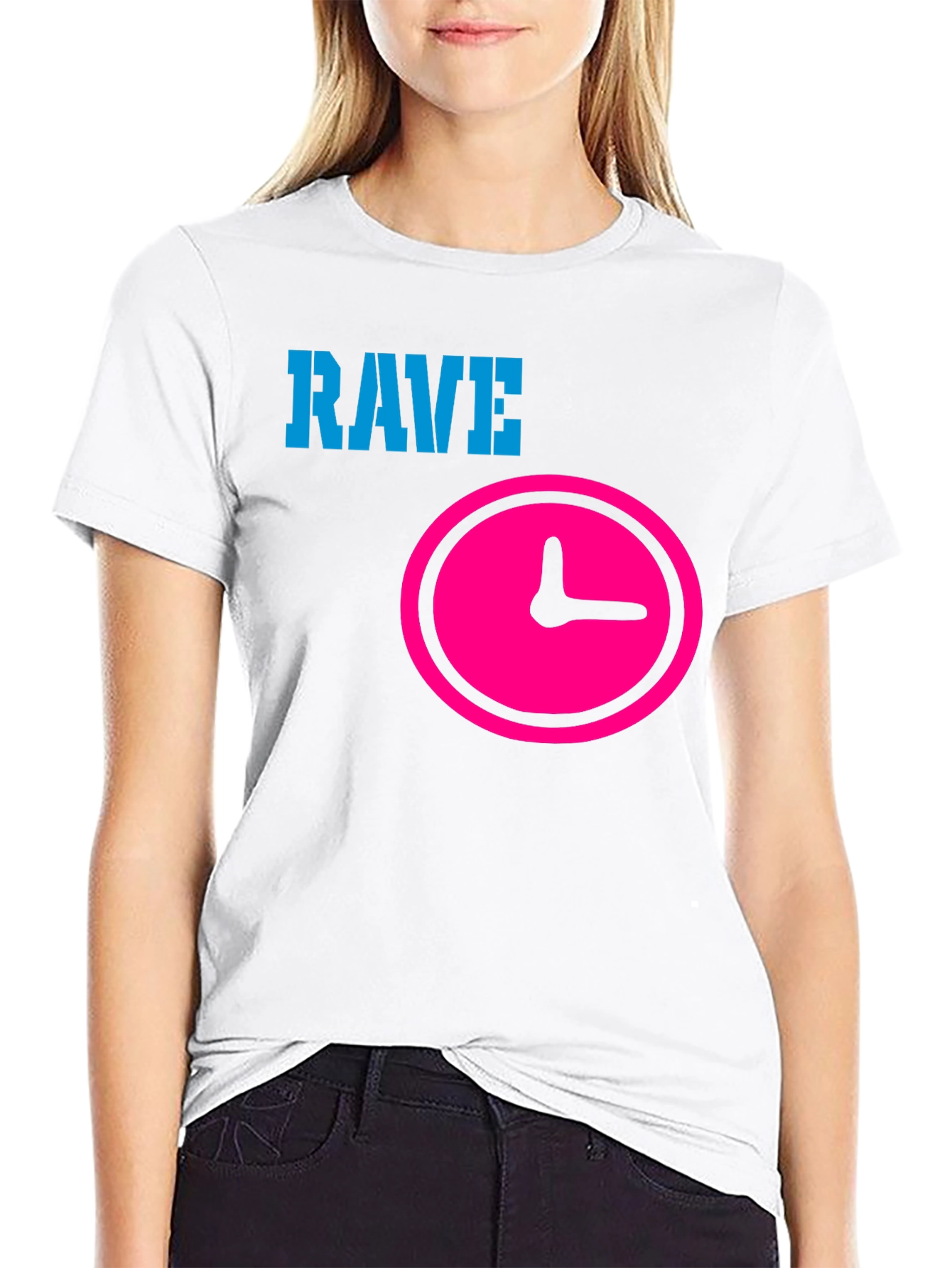 Rave Time Black Graphic T-Shirt