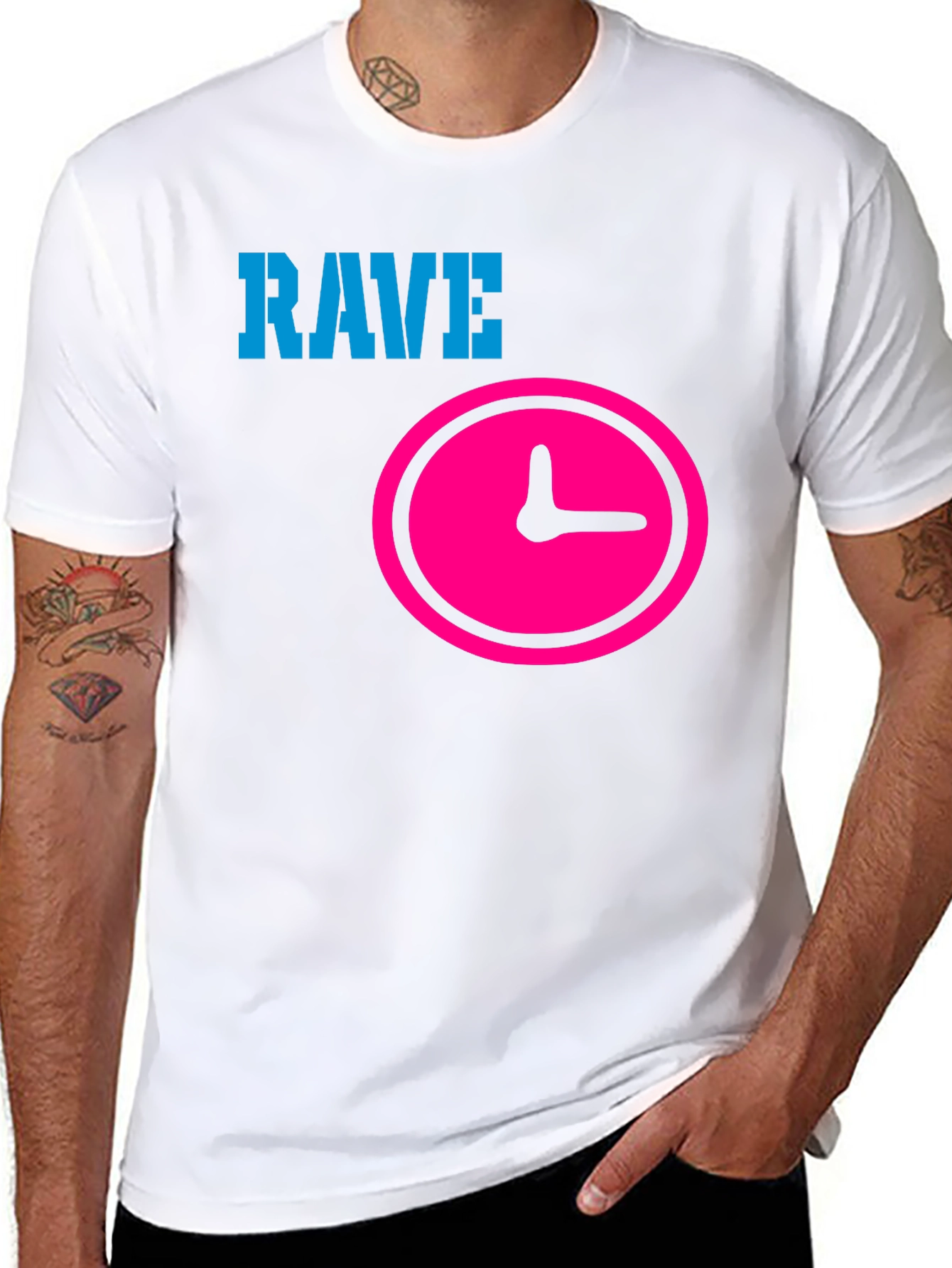 Rave Time Black Graphic T-Shirt