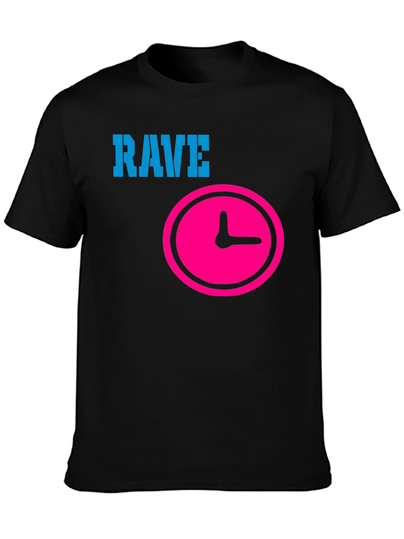Rave Time Black Graphic T-Shirt