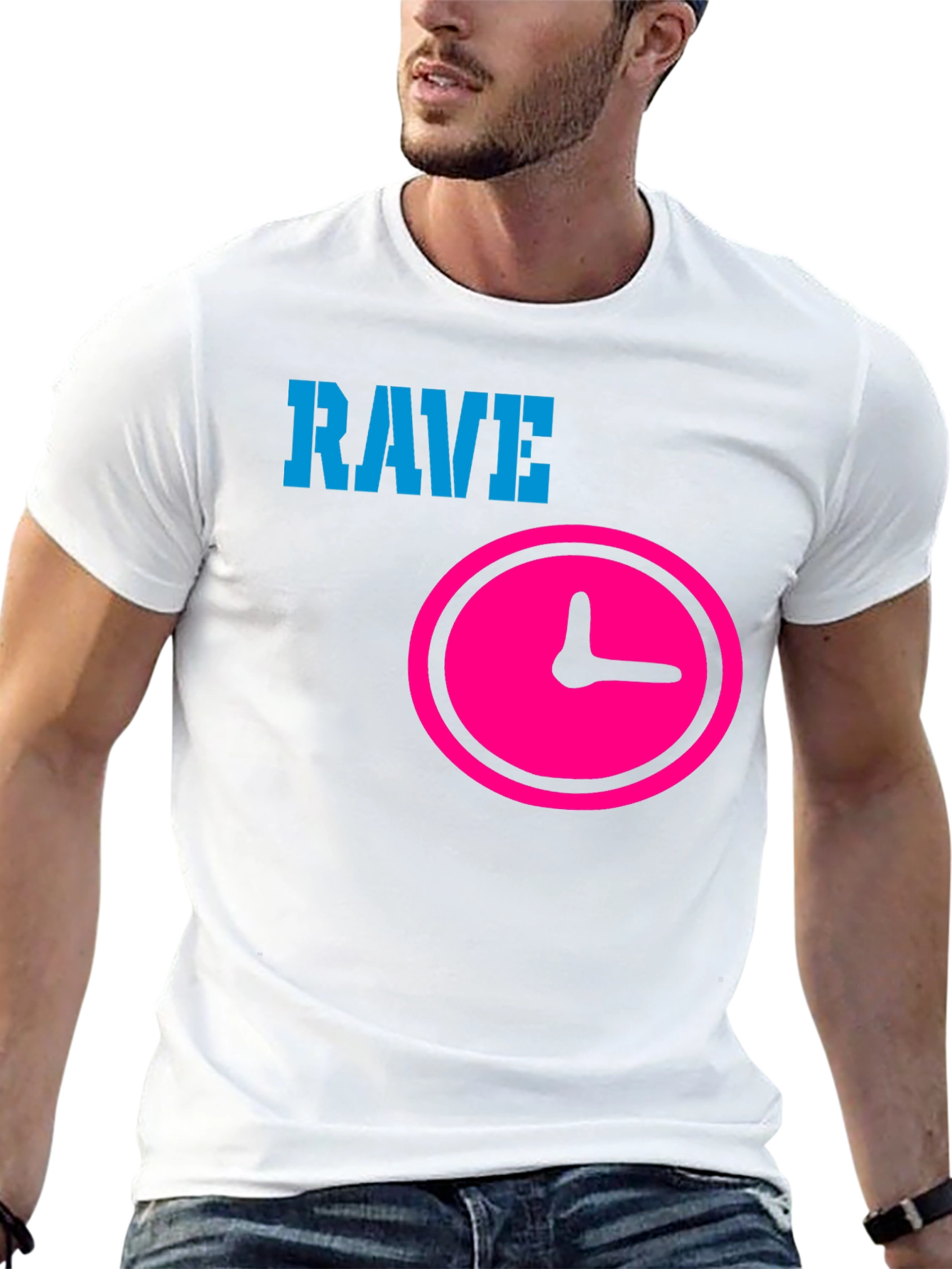 Rave Time Black Graphic T-Shirt
