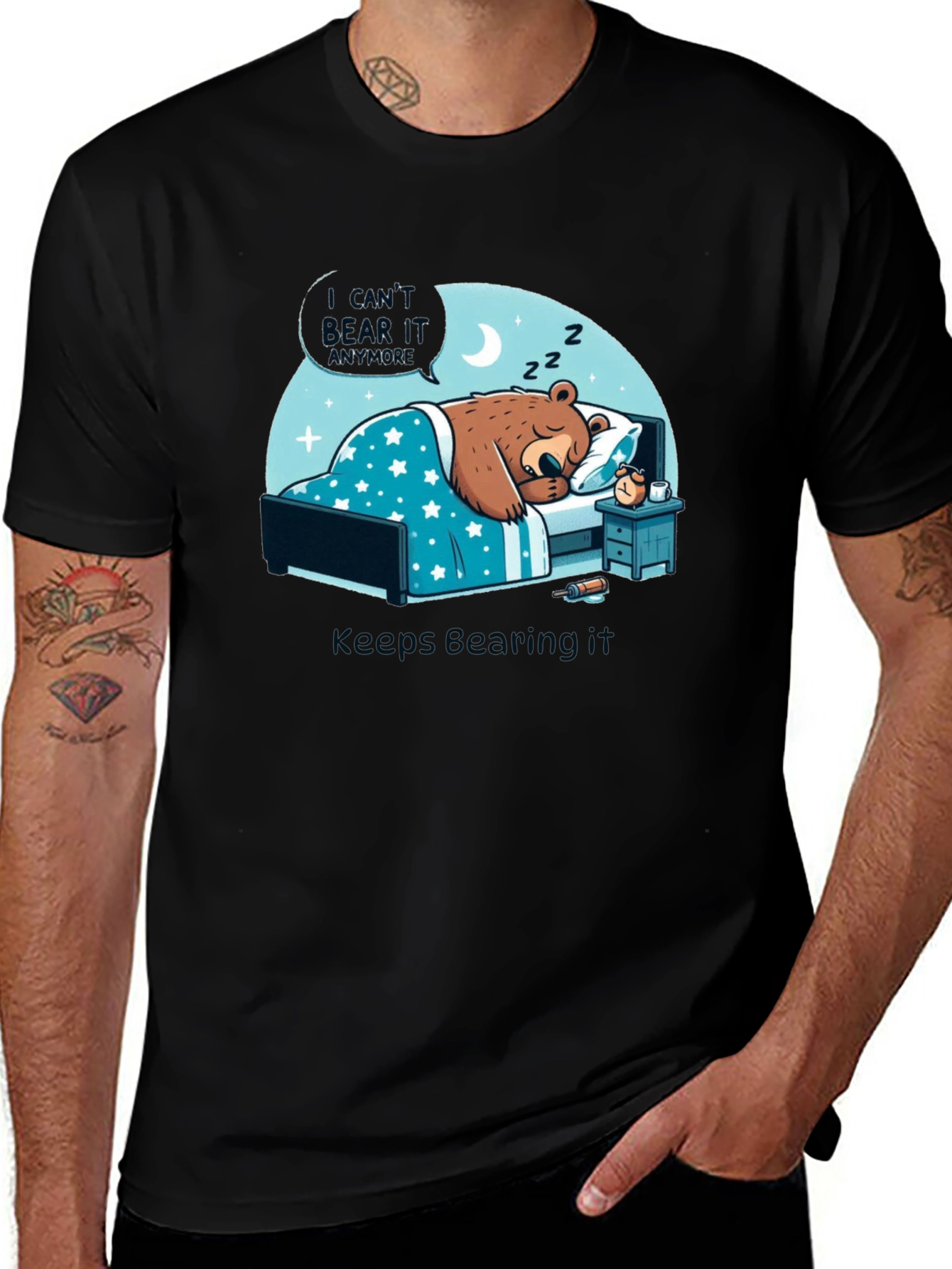 Funny Bear T-Shirt - Keeps Bearing It