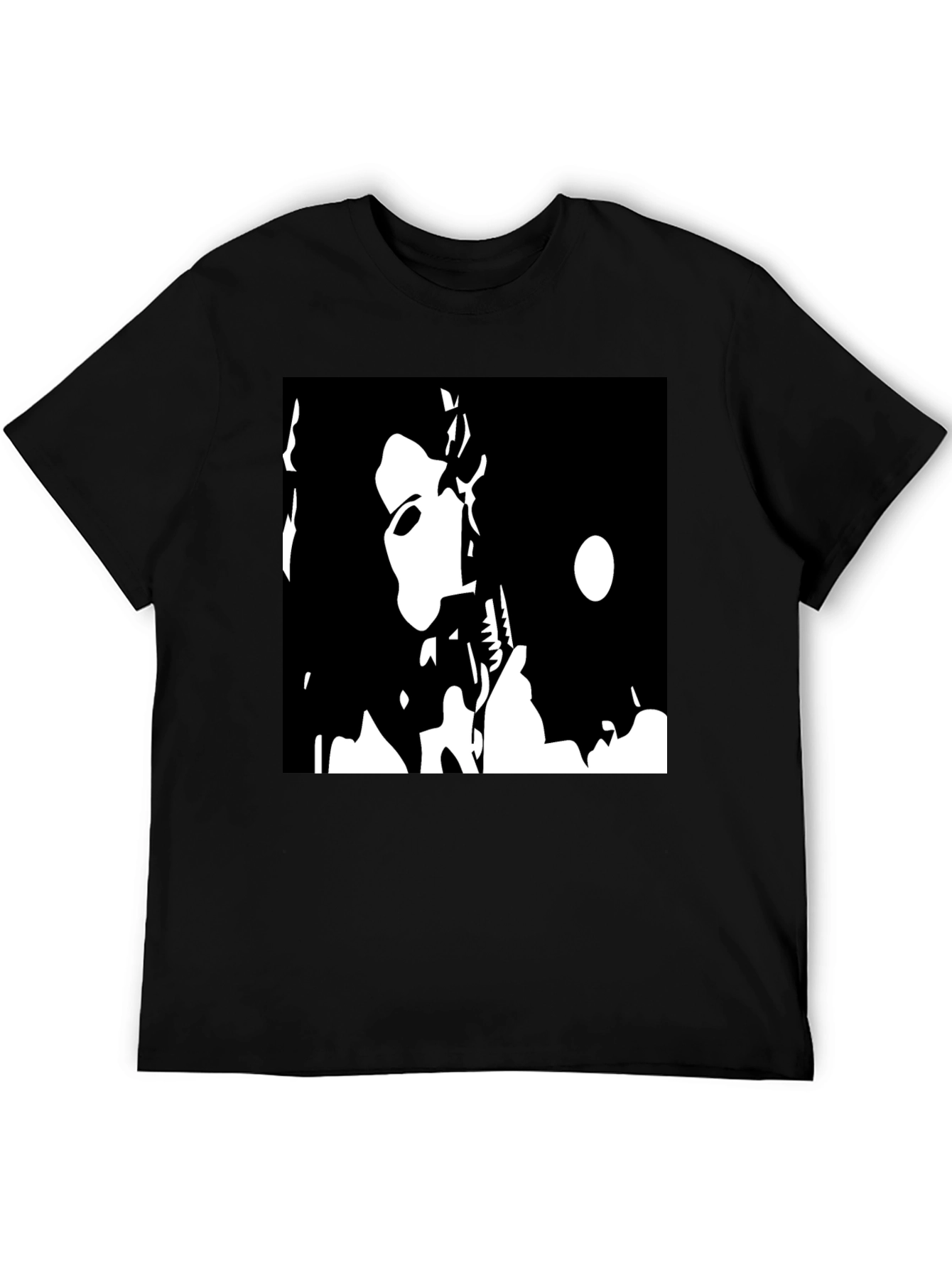 Black T-Shirt with Bold Graphic Print
