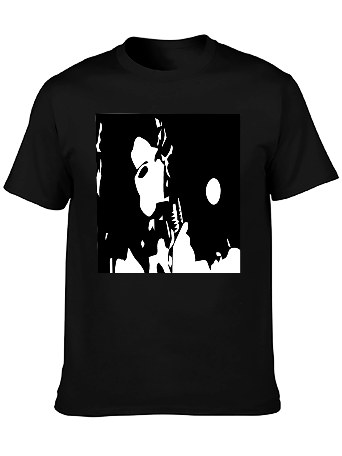 Black T-Shirt with Bold Graphic Print