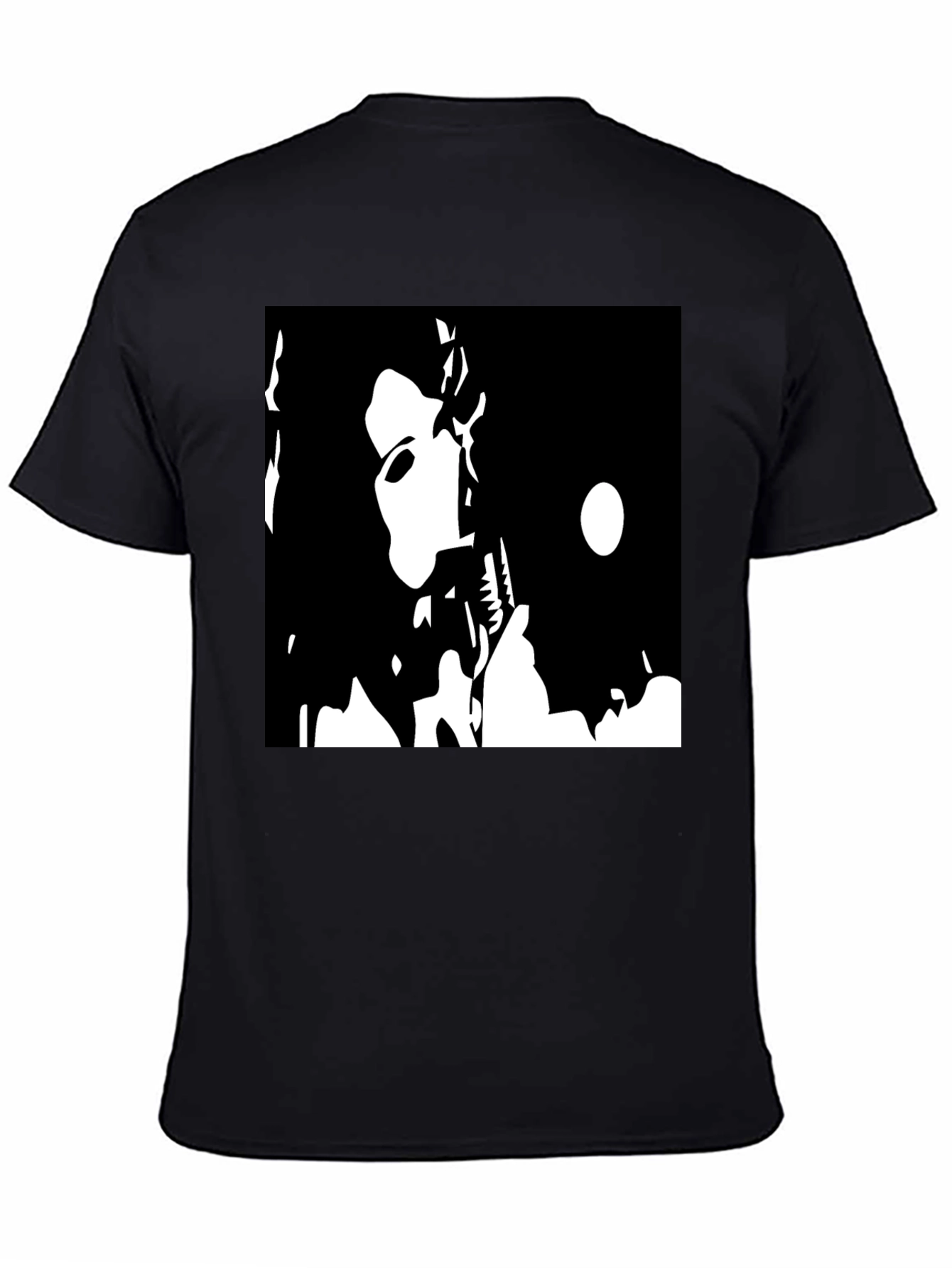 Black T-Shirt with Bold Graphic Print