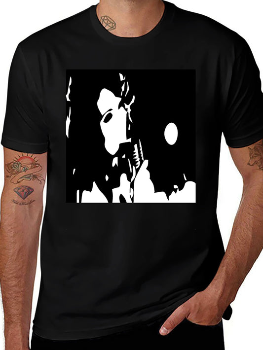 Black T-Shirt with Bold Graphic Print