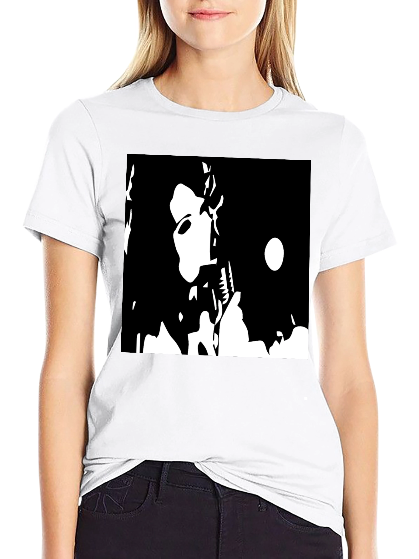 Black T-Shirt with Bold Graphic Print
