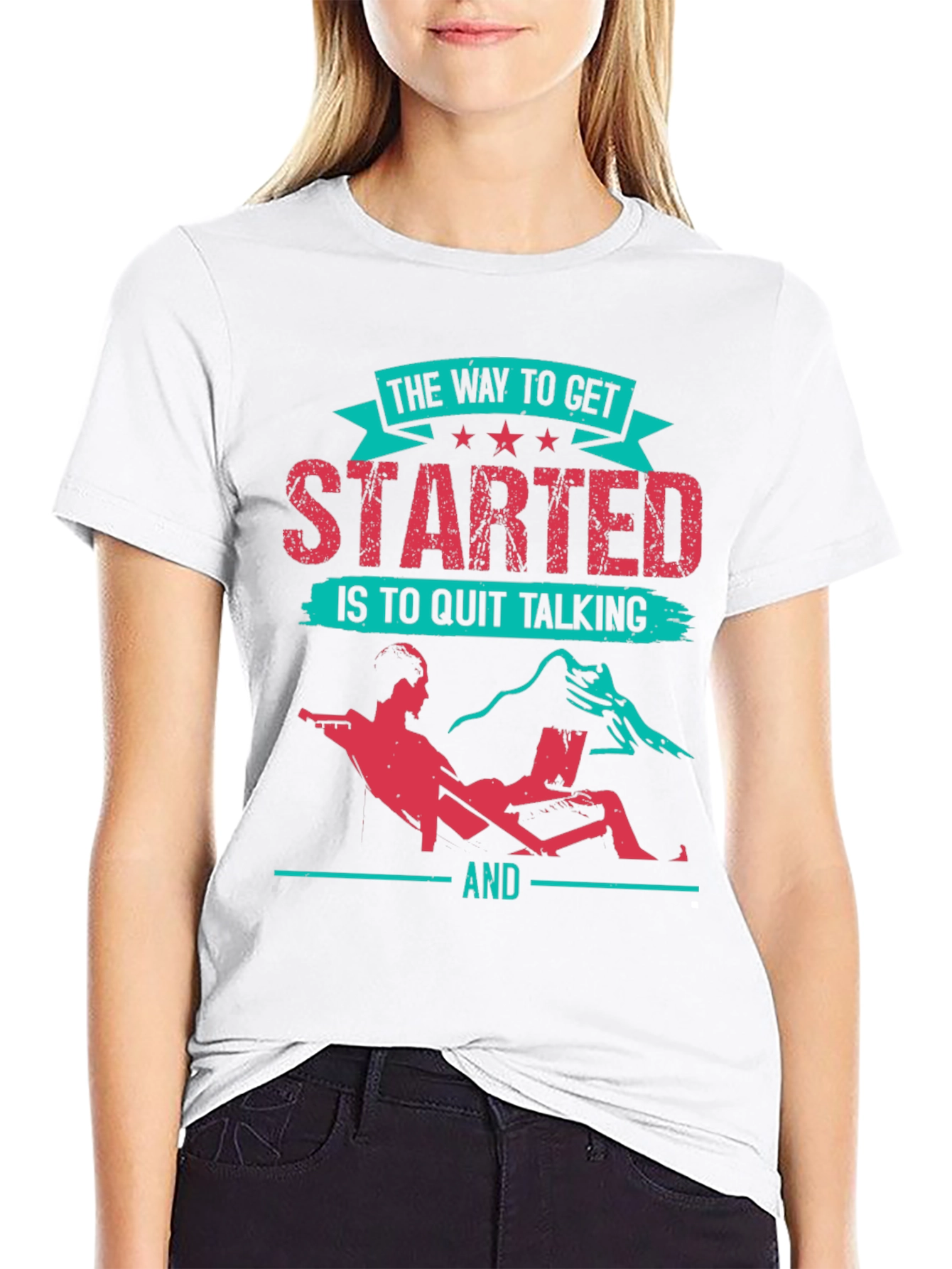 Motivational Black T-Shirt - Start Doing!