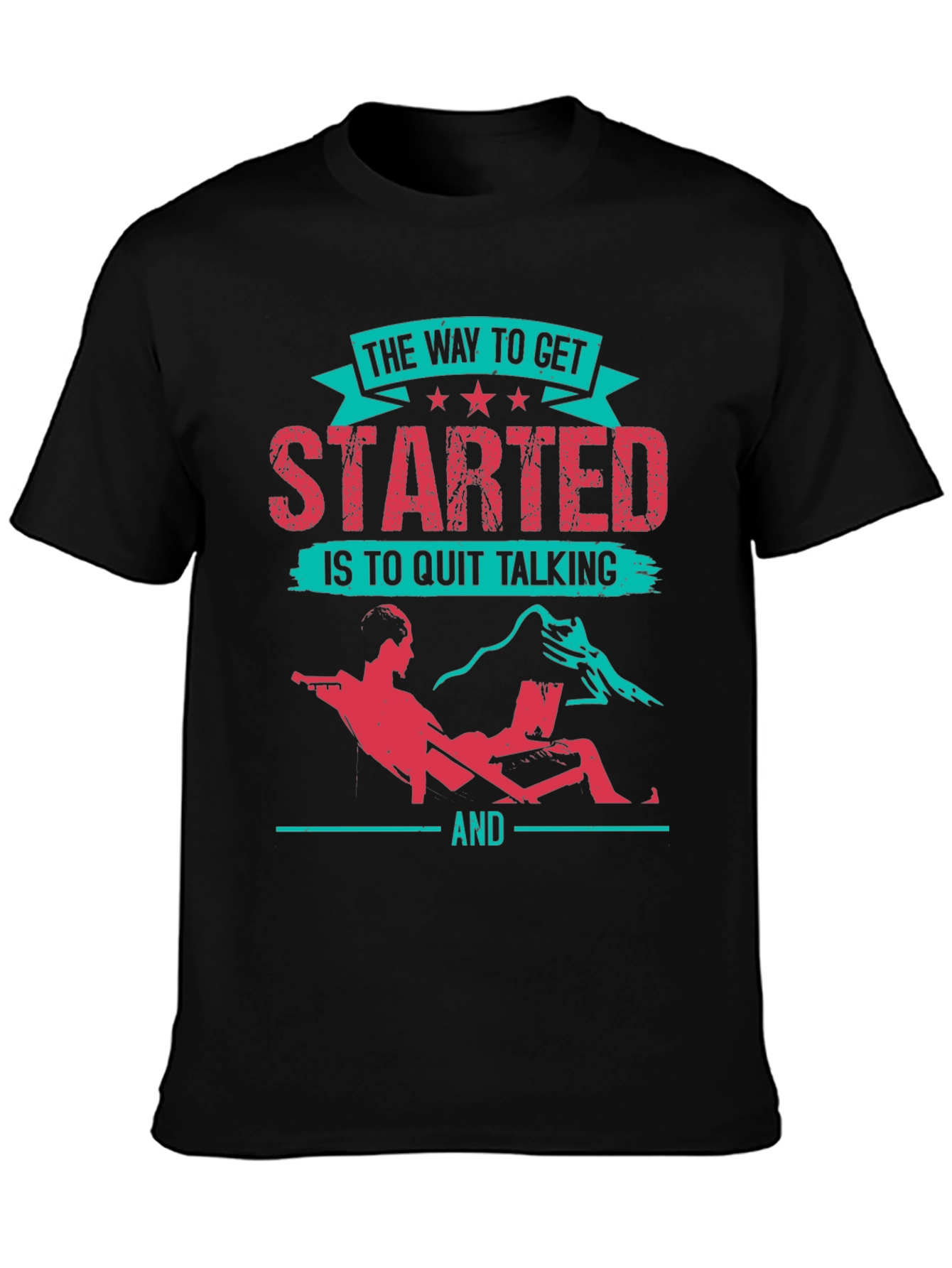 Motivational Black T-Shirt - Start Doing!