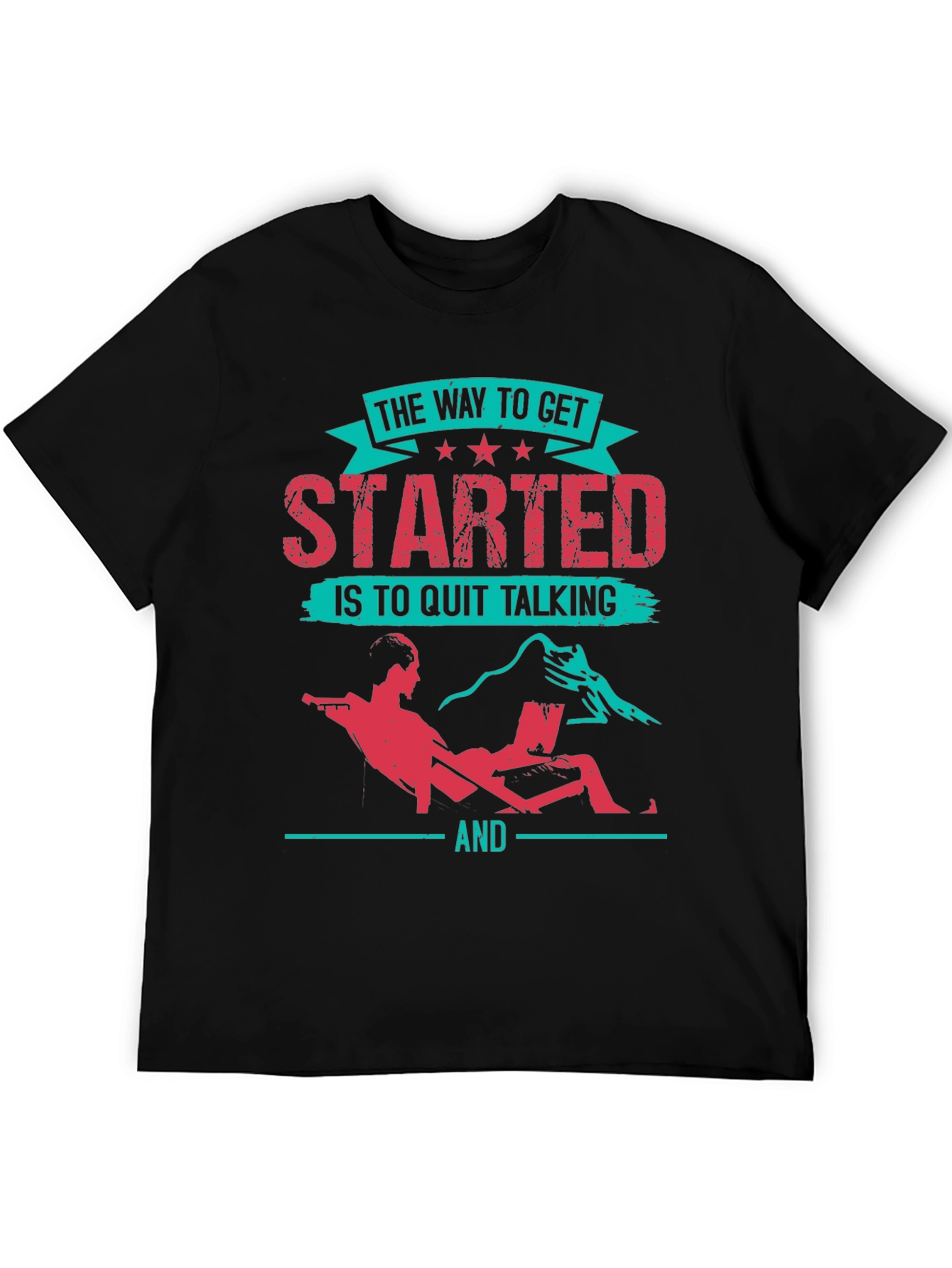 Motivational Black T-Shirt - Start Doing!