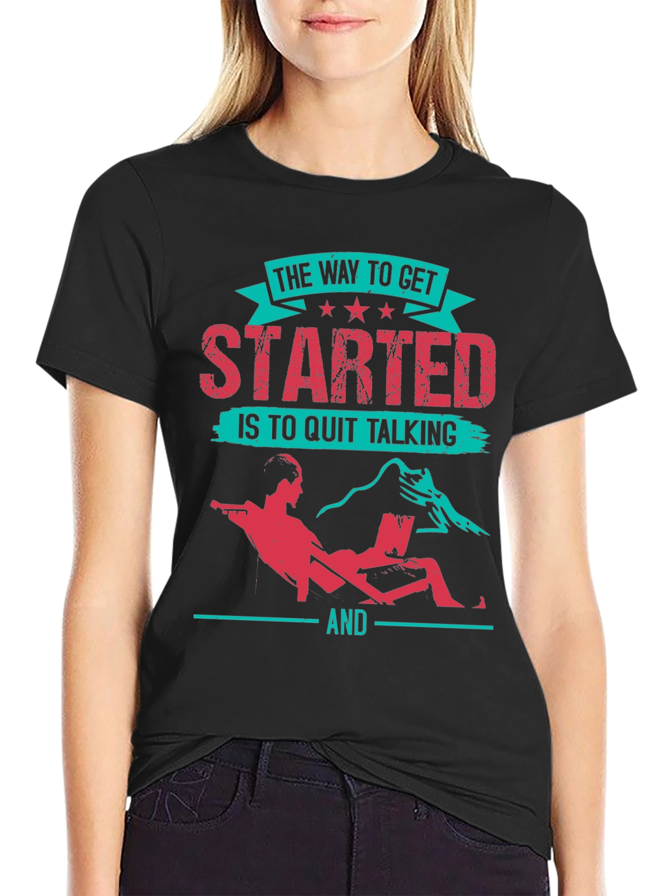 Motivational Black T-Shirt - Start Doing!