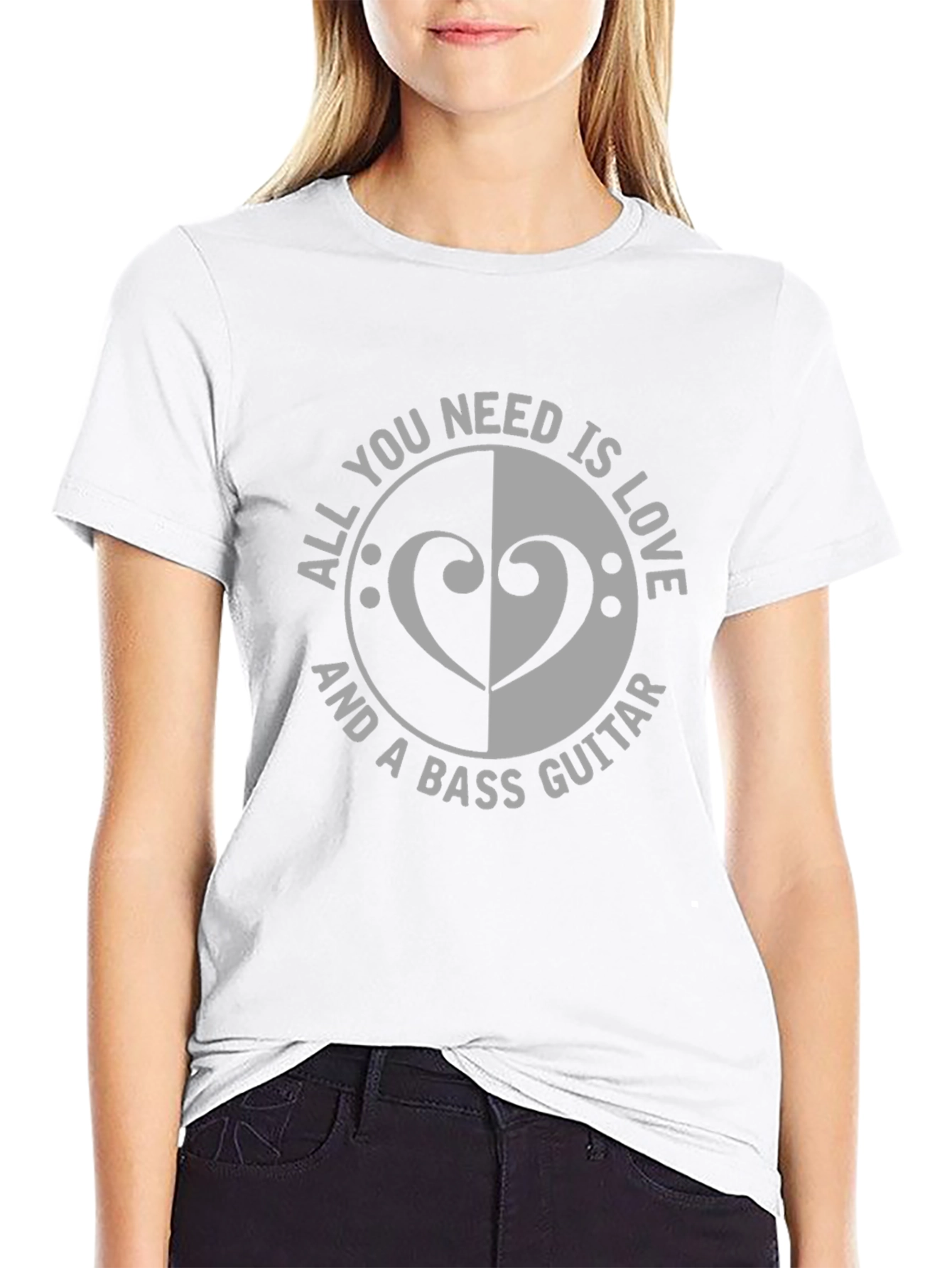 Love & Bass Guitar Graphic T-Shirt