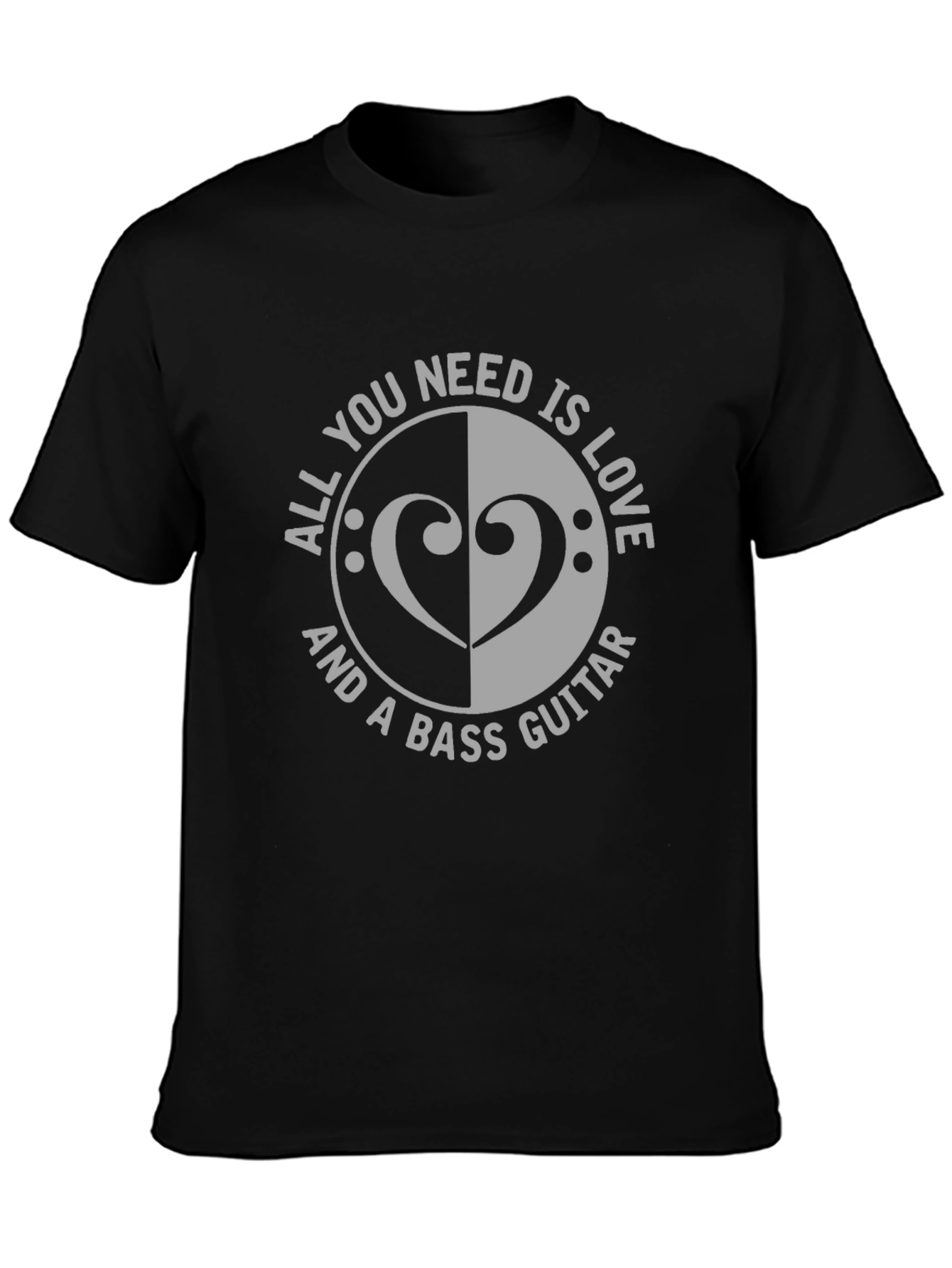 Love & Bass Guitar Graphic T-Shirt