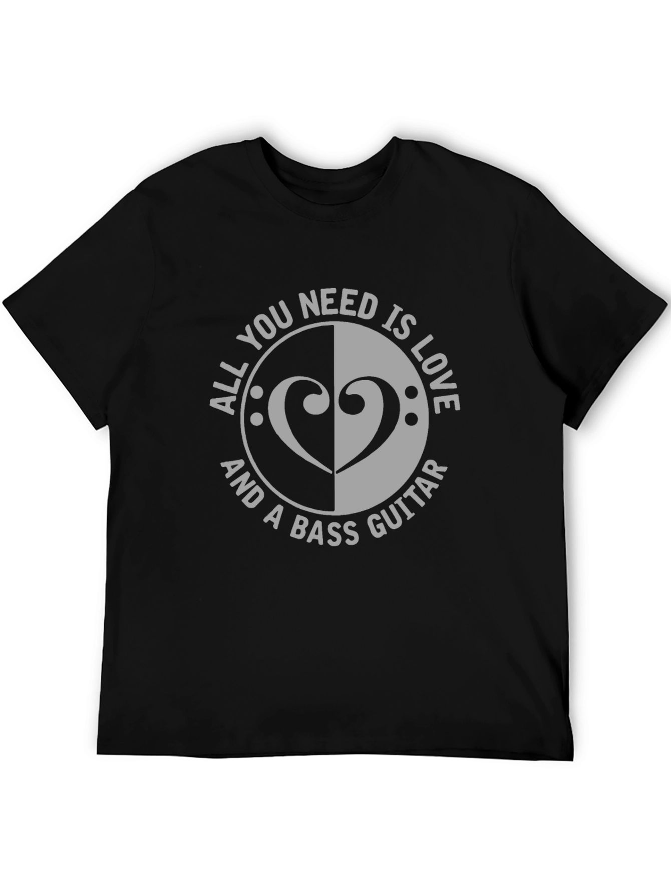 Love & Bass Guitar Graphic T-Shirt