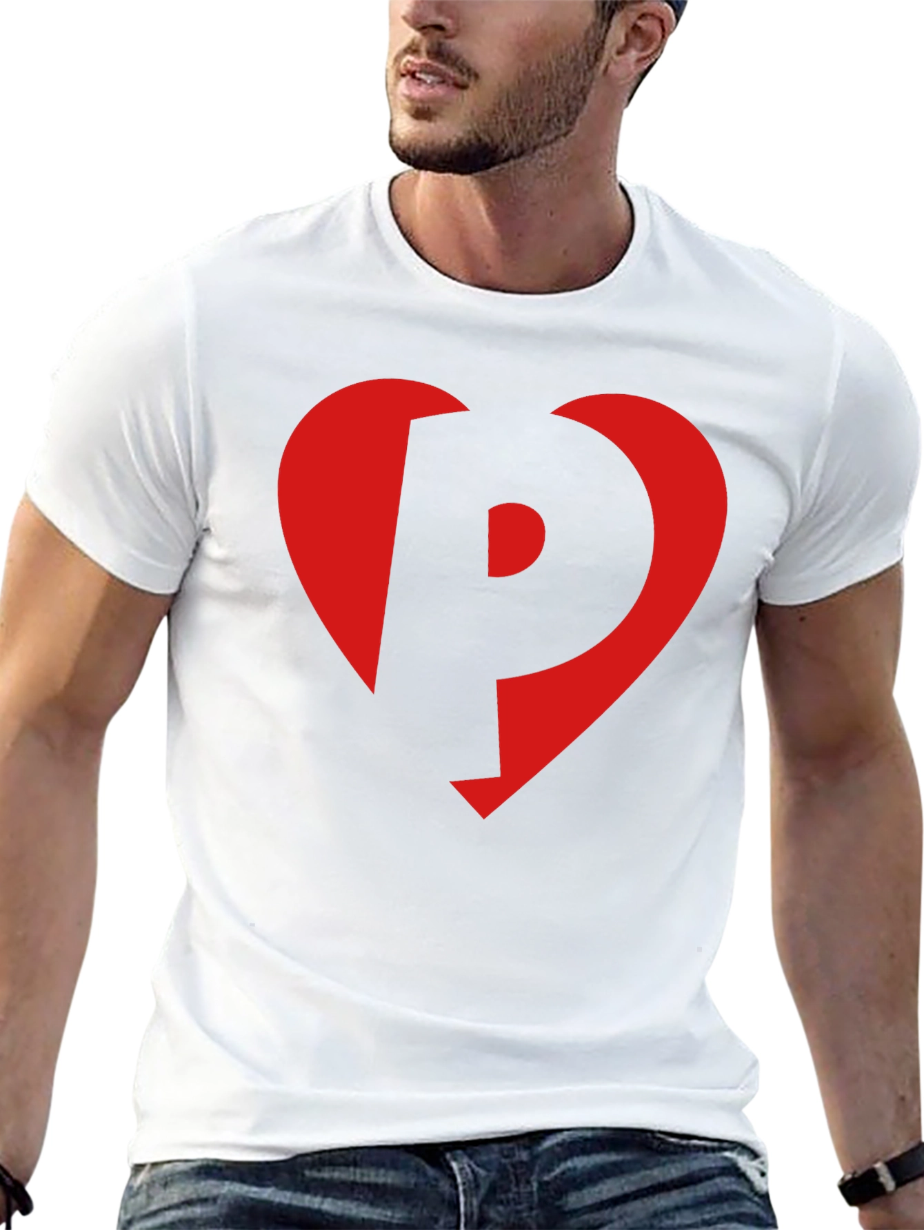 Heart P Graphic Tee - Stylish Black Cotton T-Shirt
