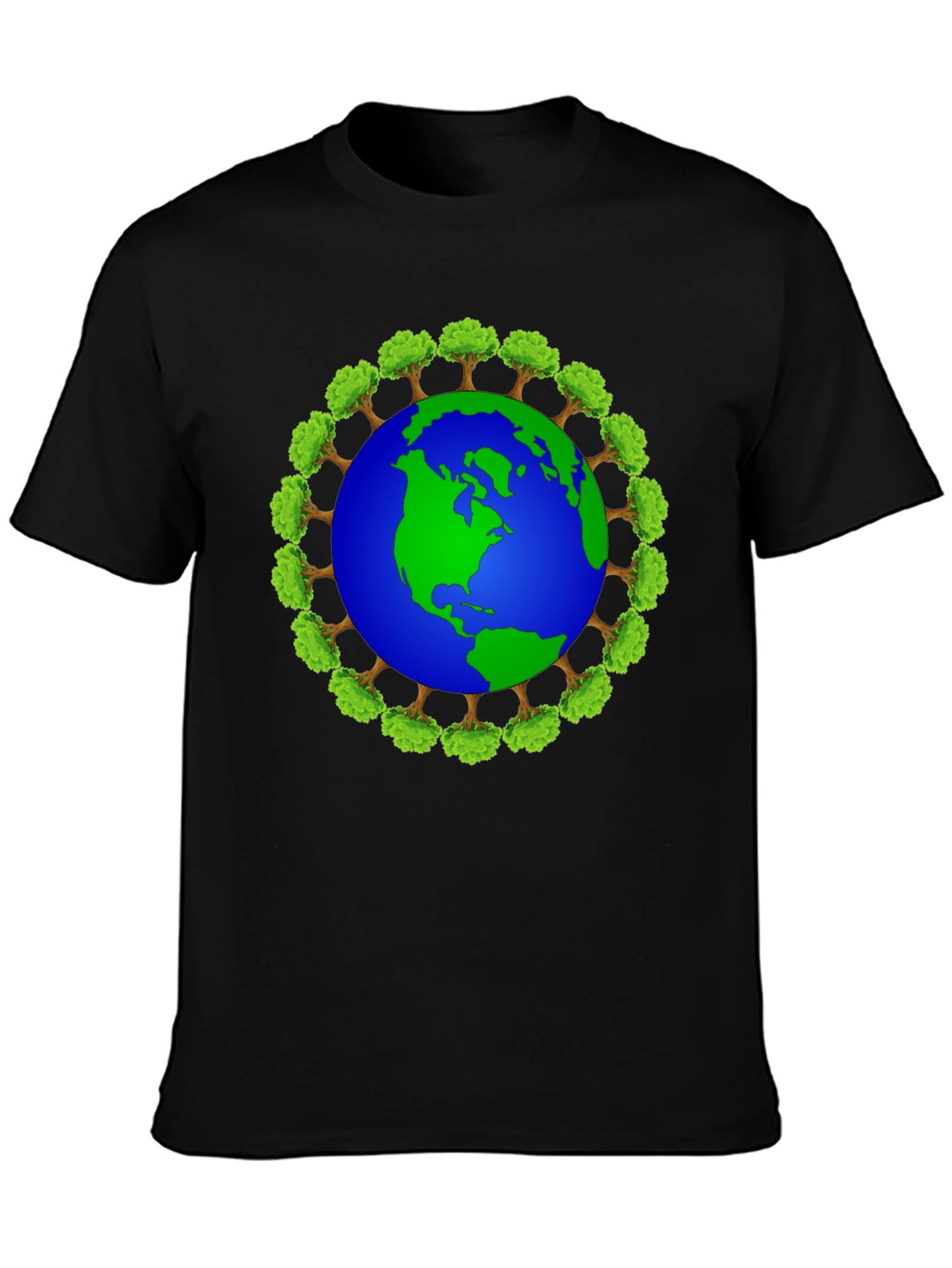 Earth Globe Tree Ring Graphic T-Shirt