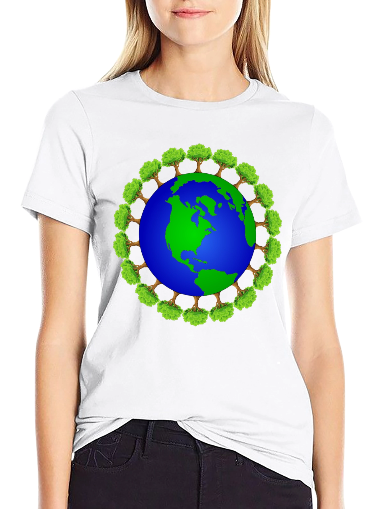 Earth Globe Tree Ring Graphic T-Shirt
